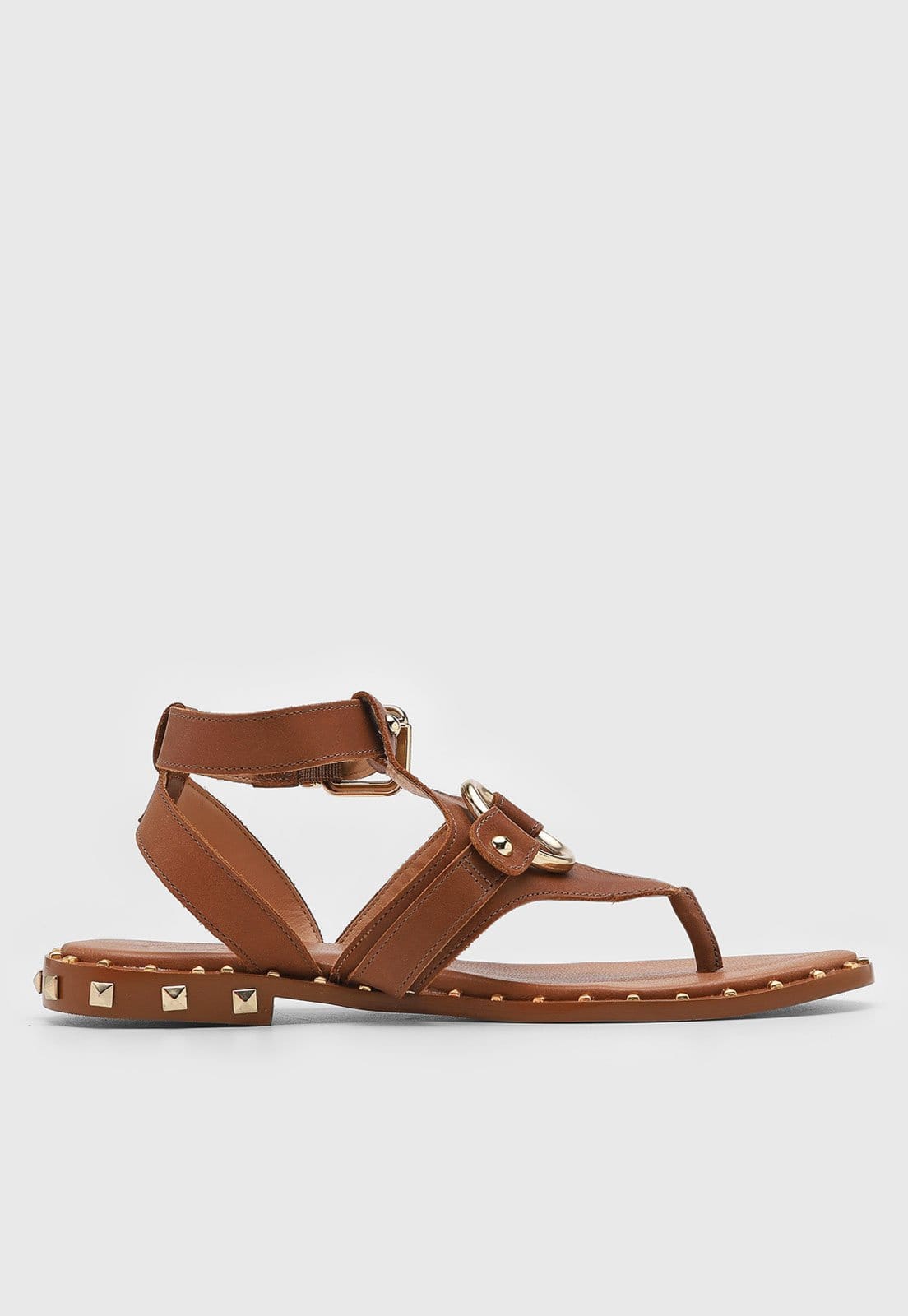 Vista 2 Rasteira Feminina Luiza Barcelos Fechada Fivela Luiza Barcelos marrom