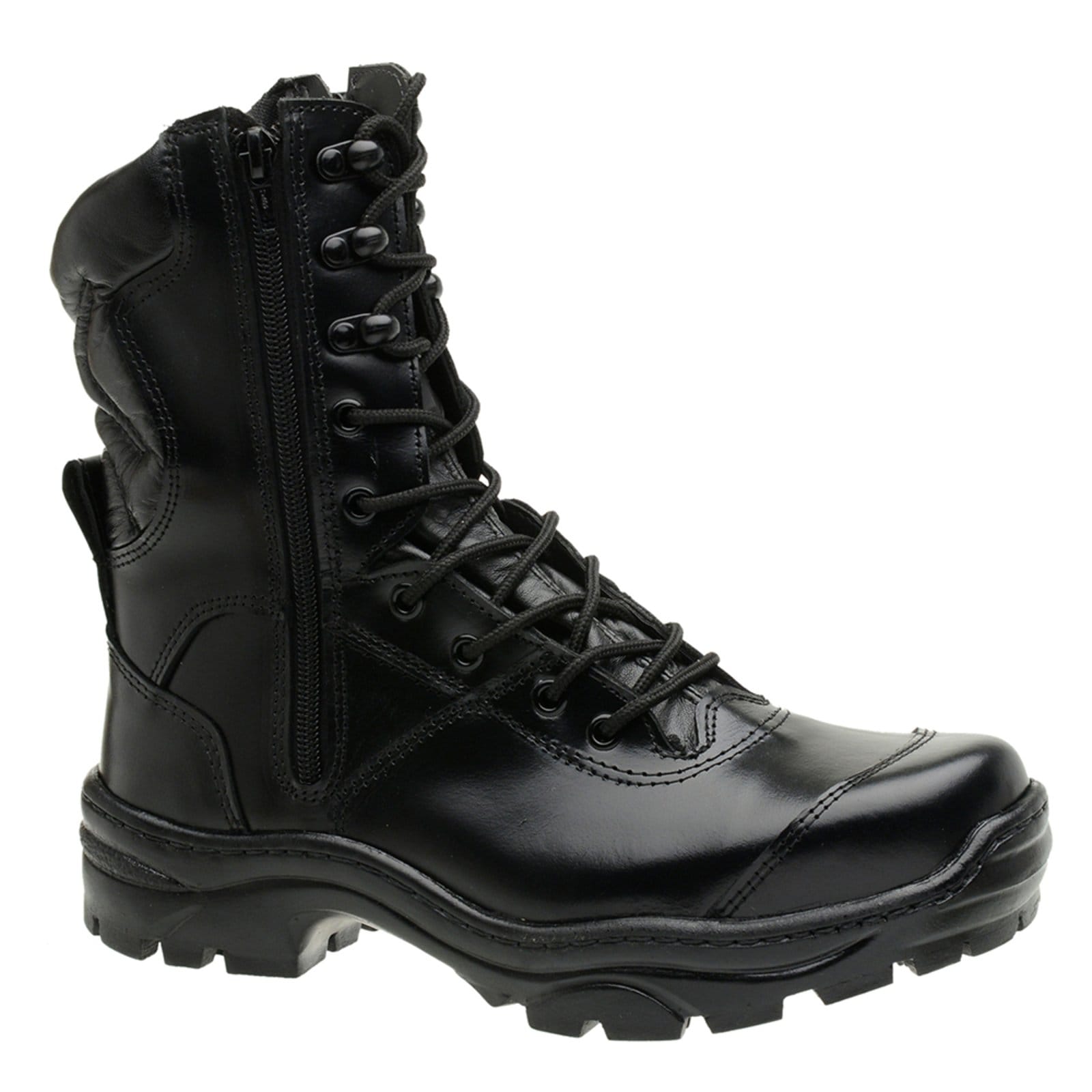 Bota Militar Accona em Couro Cano Médio com 2 Zíperes 8100LP