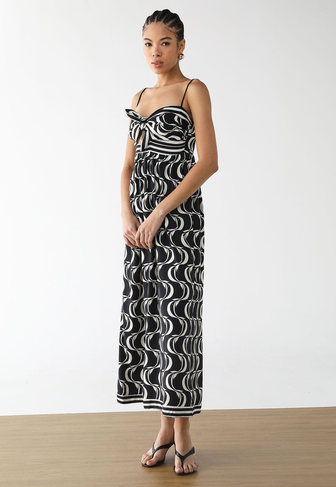 Vestido Feminino FARM Estampa Gráfica Midi