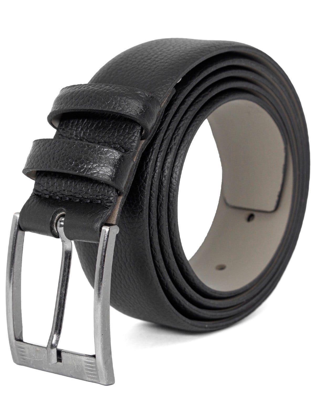 Cinto Masculino Fasolo Estreito Social Couro Floater Confortável Fivela Prata