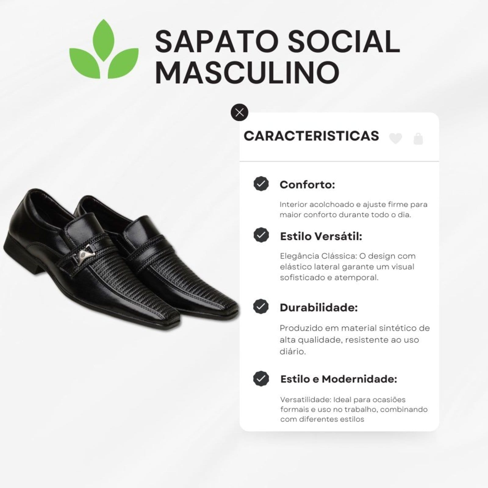 Vista 2 Sapato Social Masculino Confort Ortopédico Elegante Luxuoso Bia Ramos preto