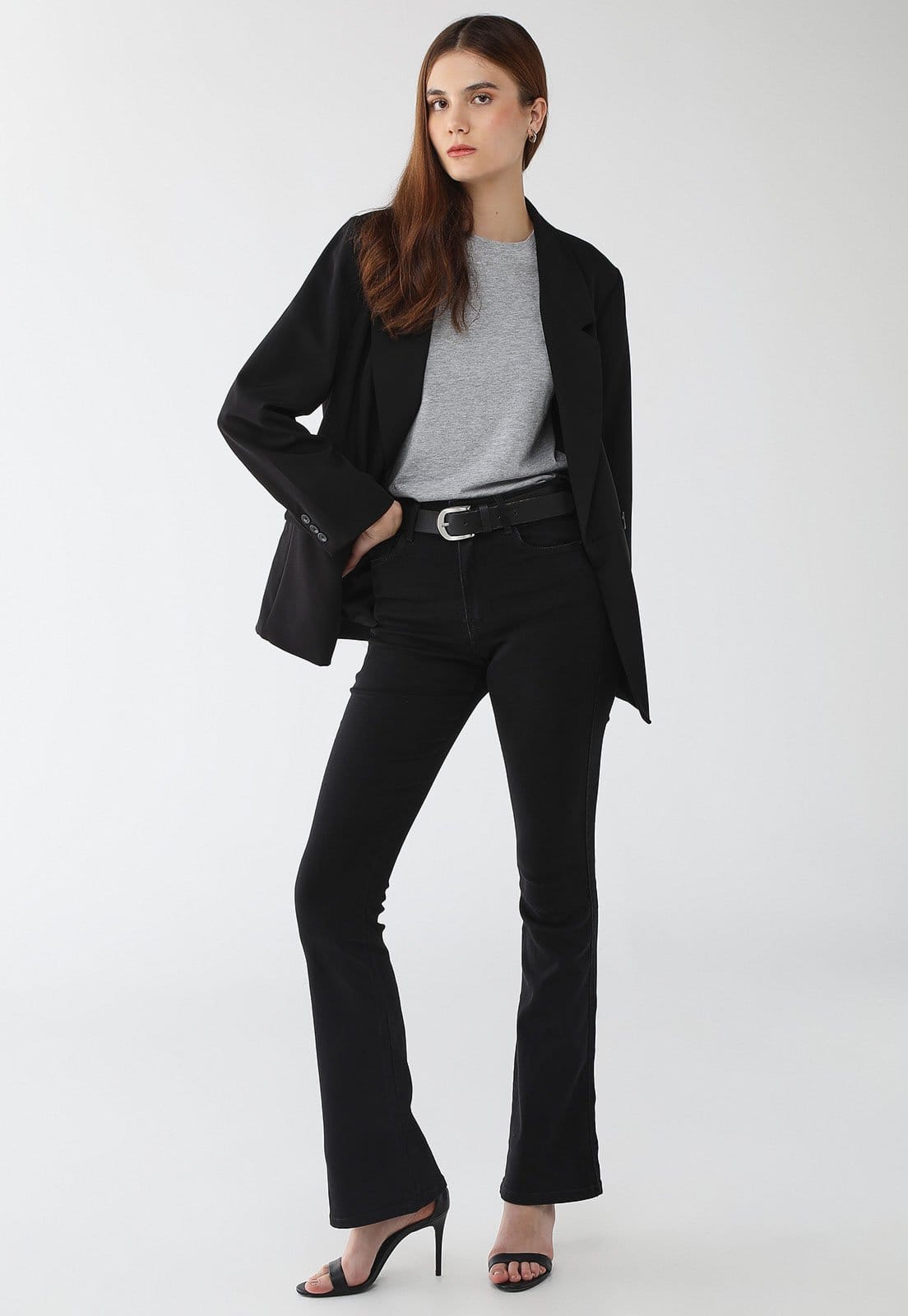 Vista 2 Calça Feminina Lez a Lez Flare Preta Lez a Lez preto