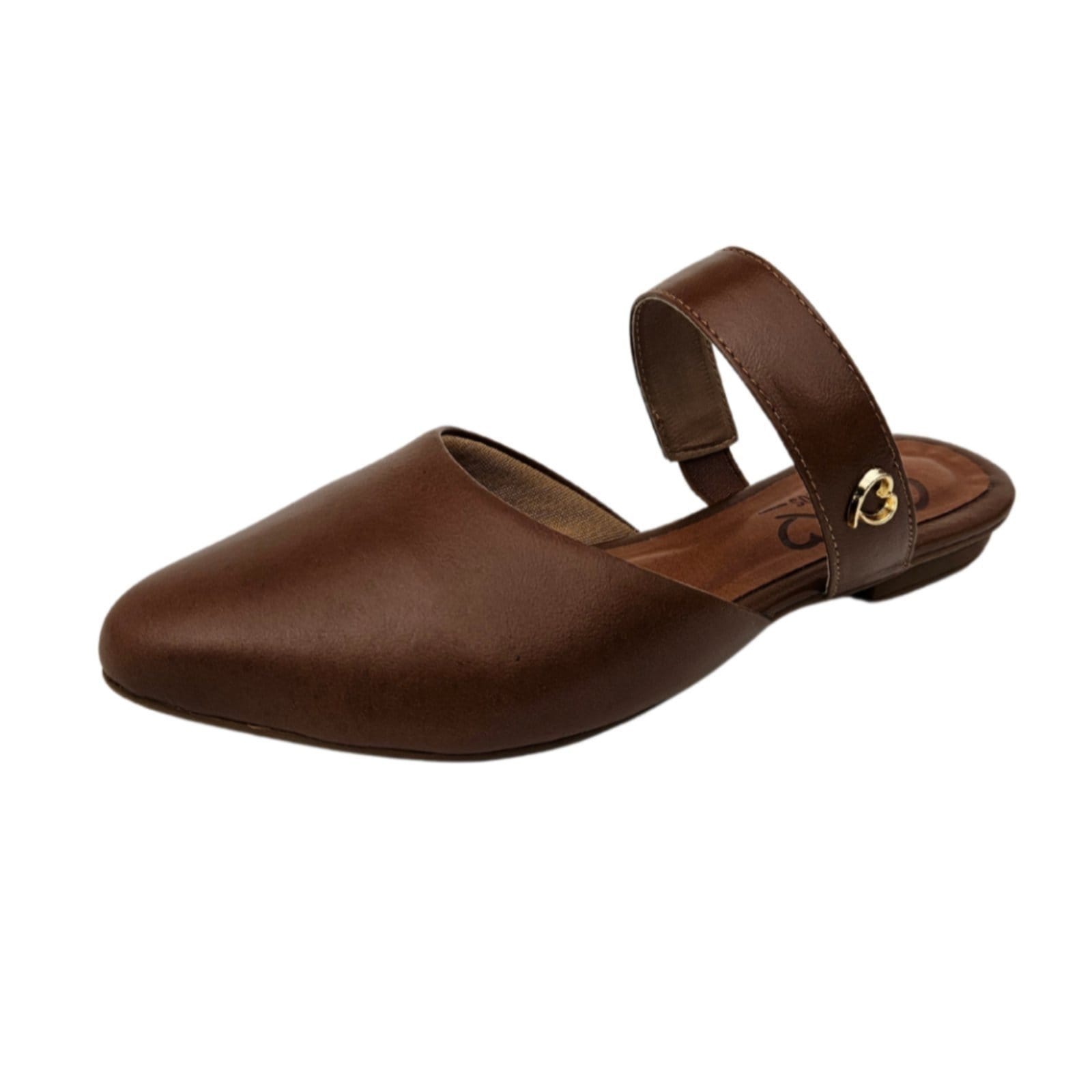 Mule em Couro Amo Calçados Vivian Amêndoa