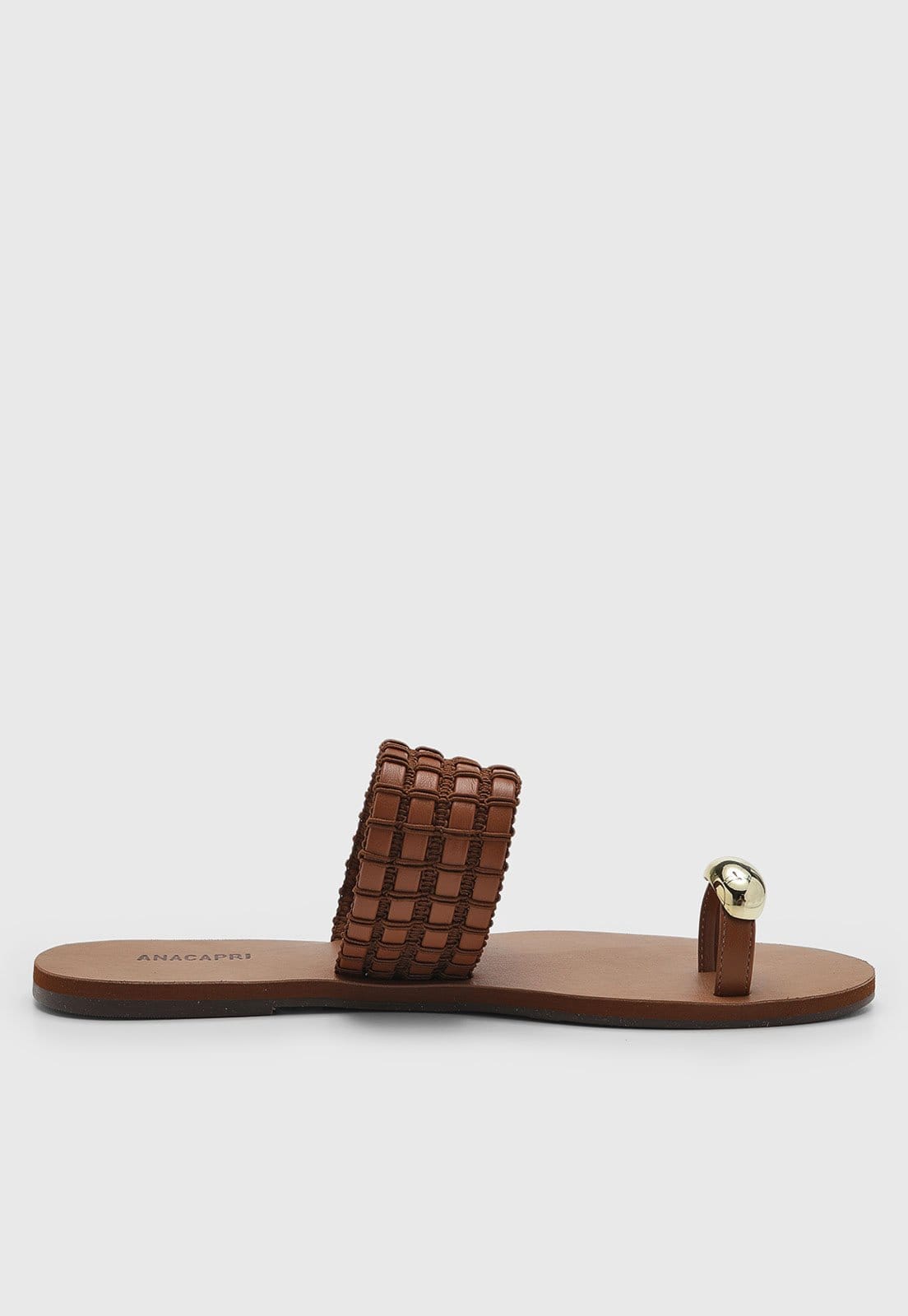 Vista 2 Rasteira Feminina Anacapri Tiras Tramadas Anacapri marrom