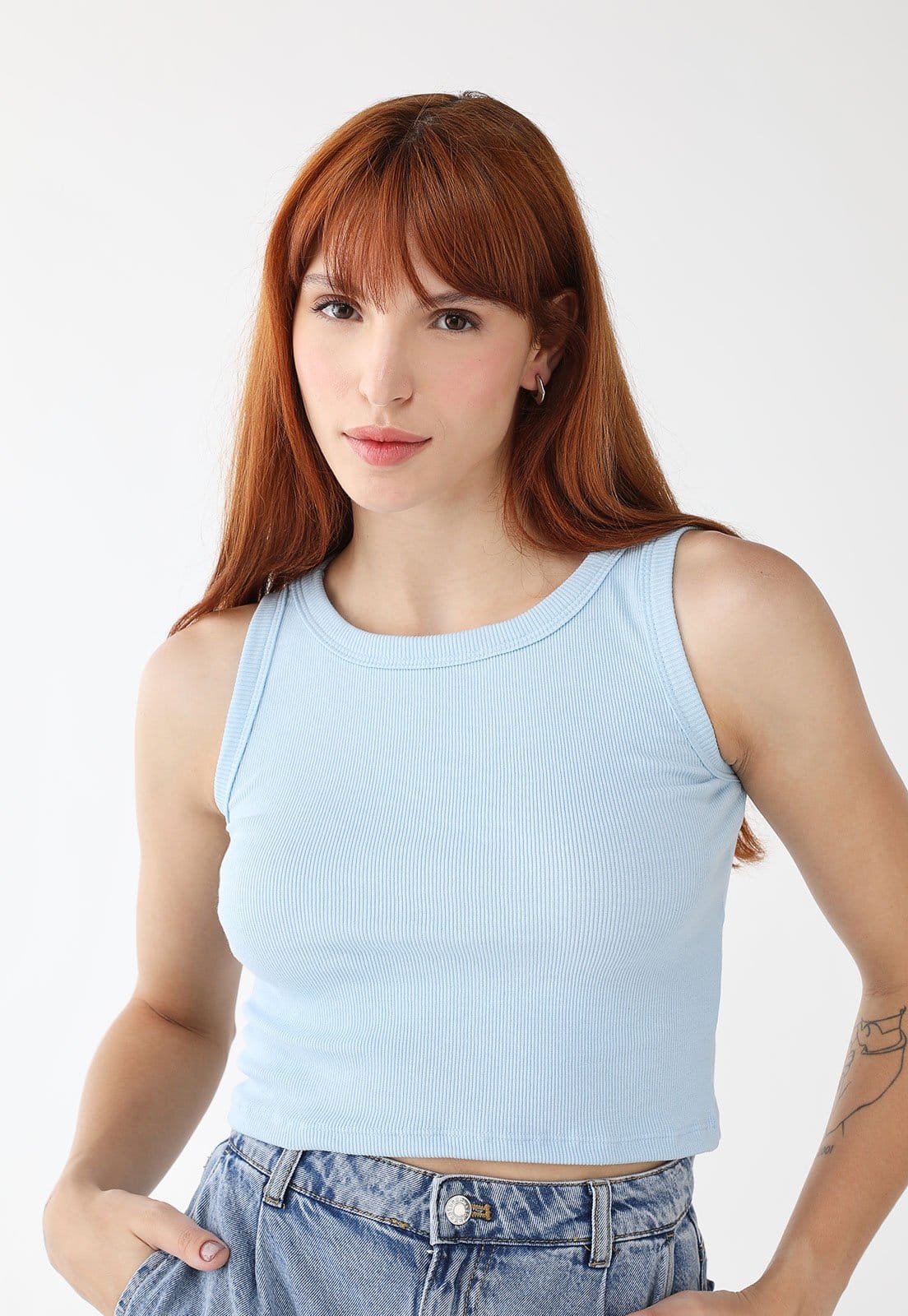 Vista 2 Kit 3 Cropped Levosch Regata Ribana AzulClaro 77VS LEVOSCH azul/cinza/preto