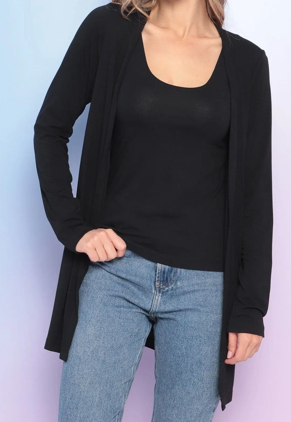 Conjunto Viscolycra Regata e Cardigan