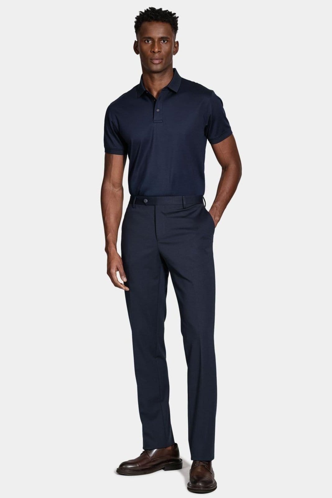 Vista 2 Polo Manga Curta Aramis Mercerized Interlock Navy Aramis azul marinho navy