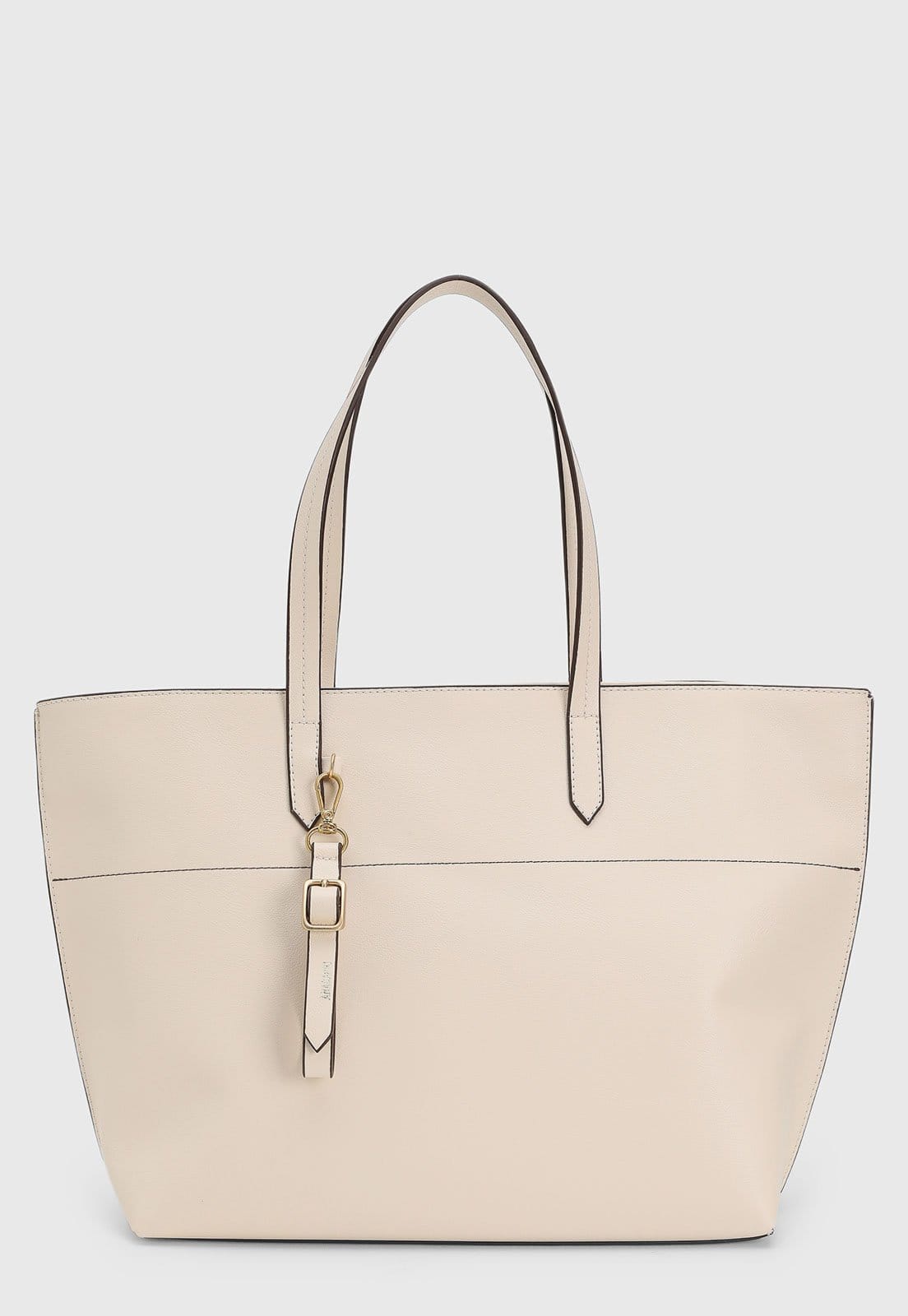 Bolsa Feminina Anacapri Grande Off-White Detalhe Dourado