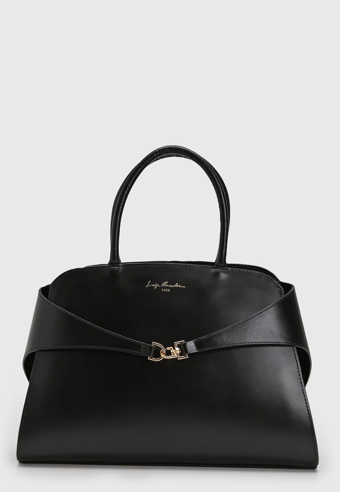 Bolsa Grande Luiza Barcelos Detalhe Metálico Preta