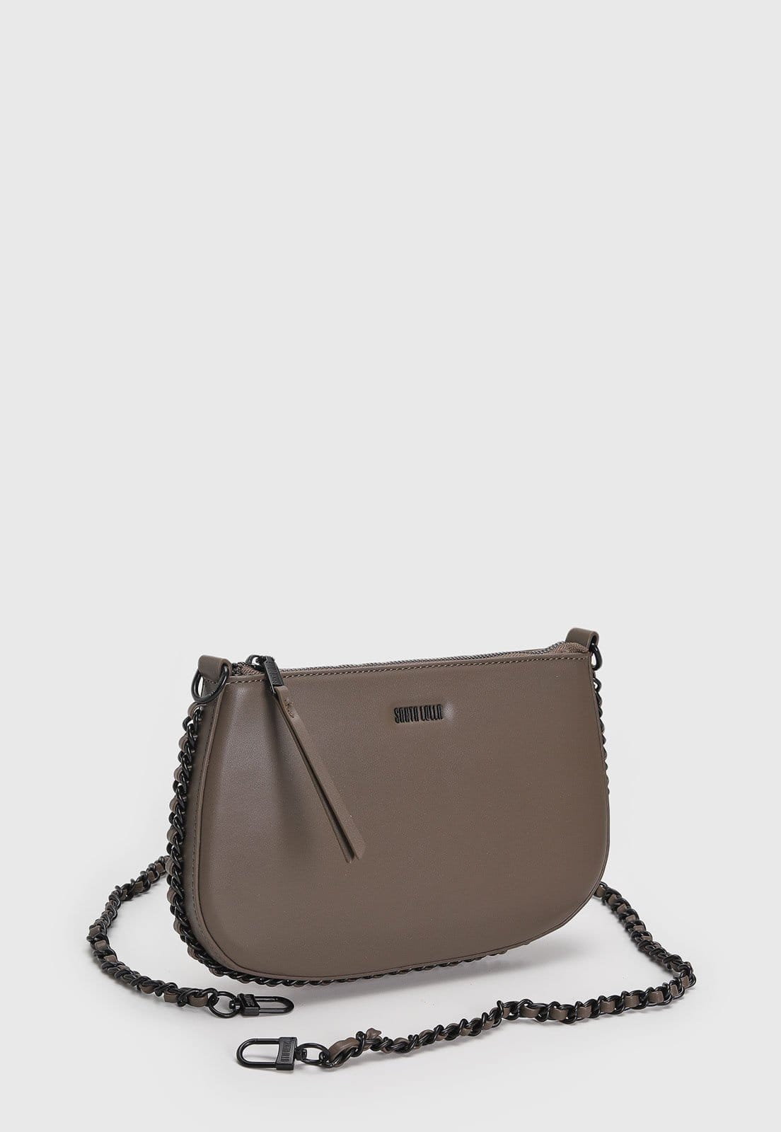 Vista 2 Bolsa Santa Lolla Alça Corrente Grafite Santa Lolla cinza
