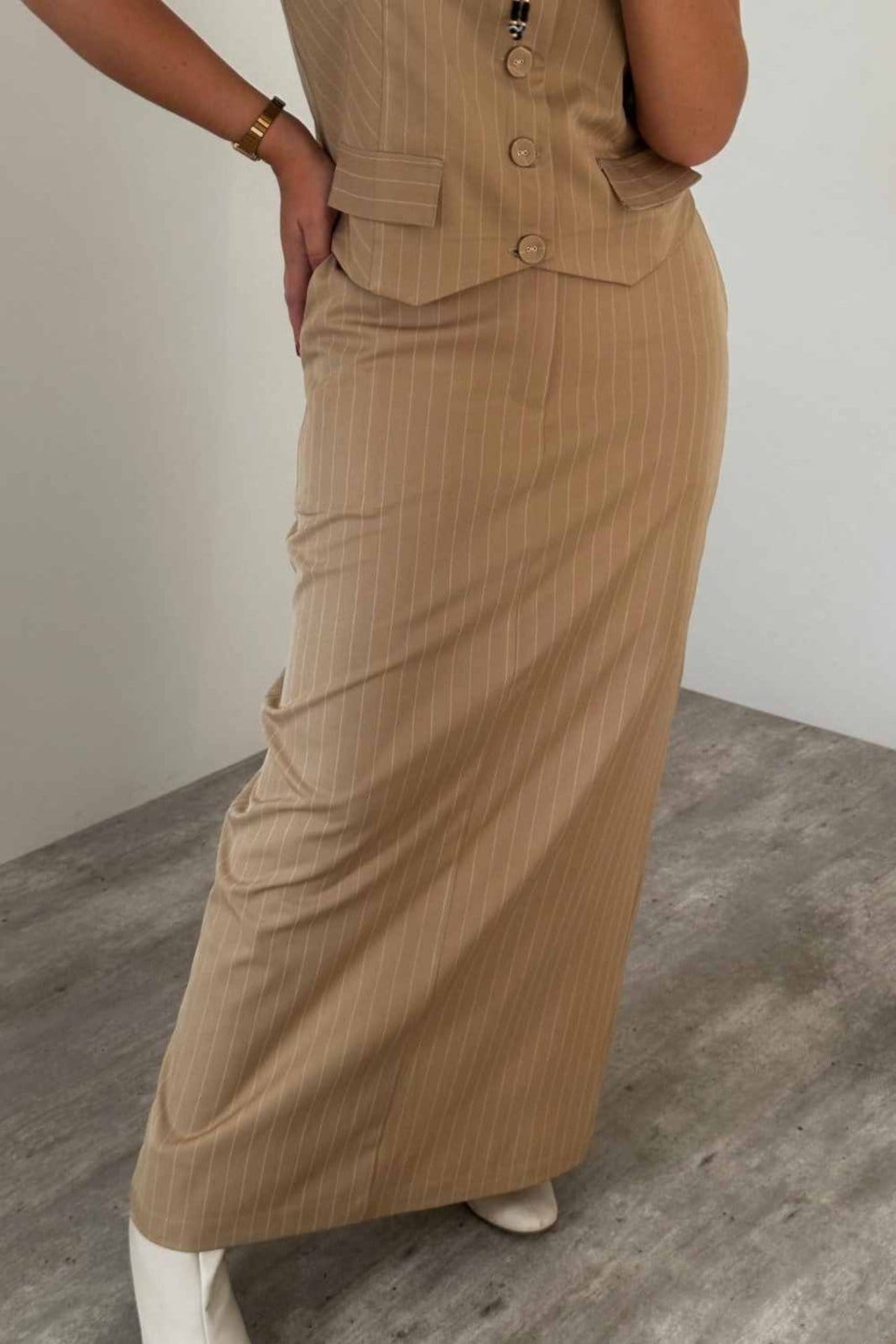 Saia Vanibele Longa Risca de Giz - 2