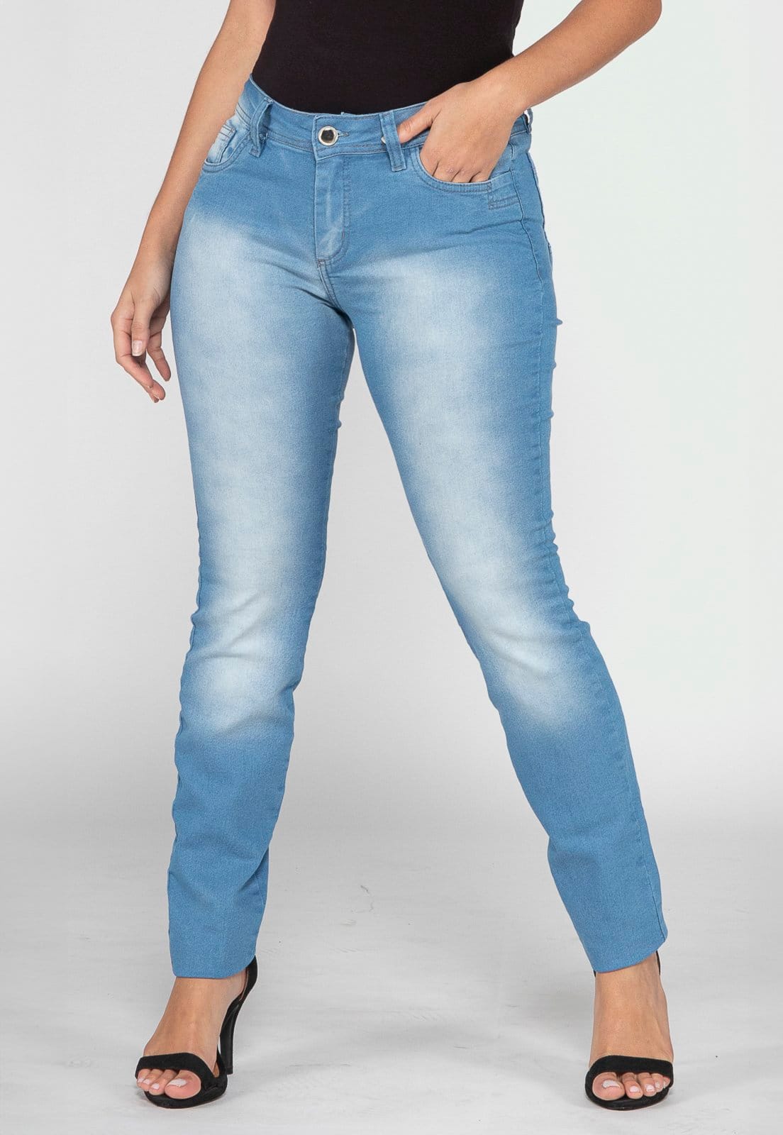 Calça Jeans Feminina Skinny Cintura Alta