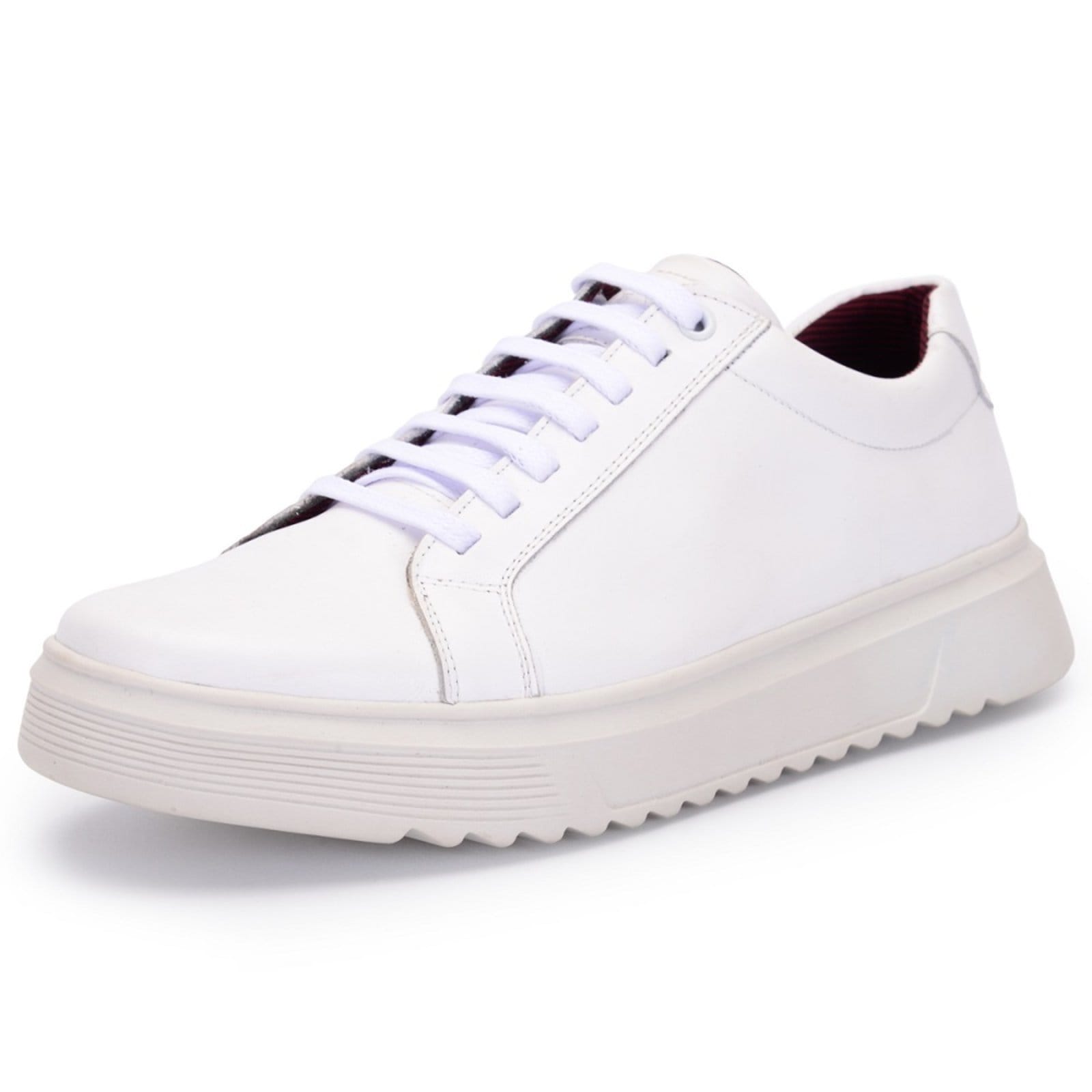 Sapatênis Tênis Casual Ferrile Em Couro Cor Branca 15301