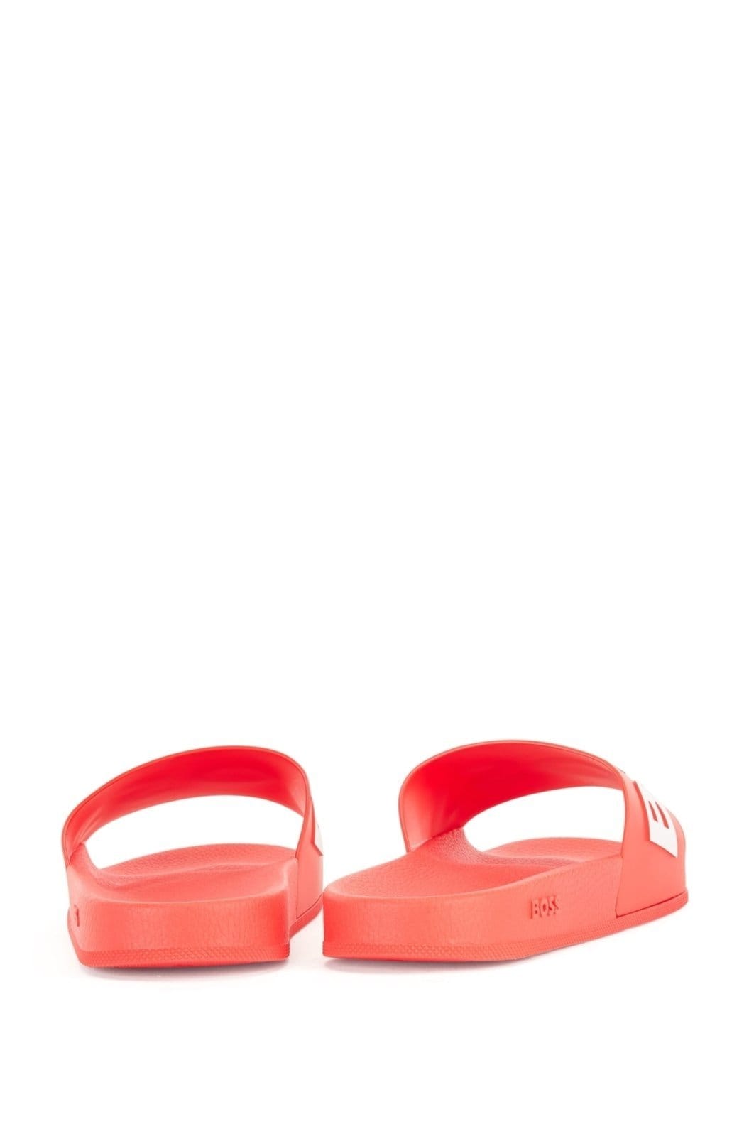 Vista 2 Chinelo Slide Com Logo Contrastante Boss vermelho