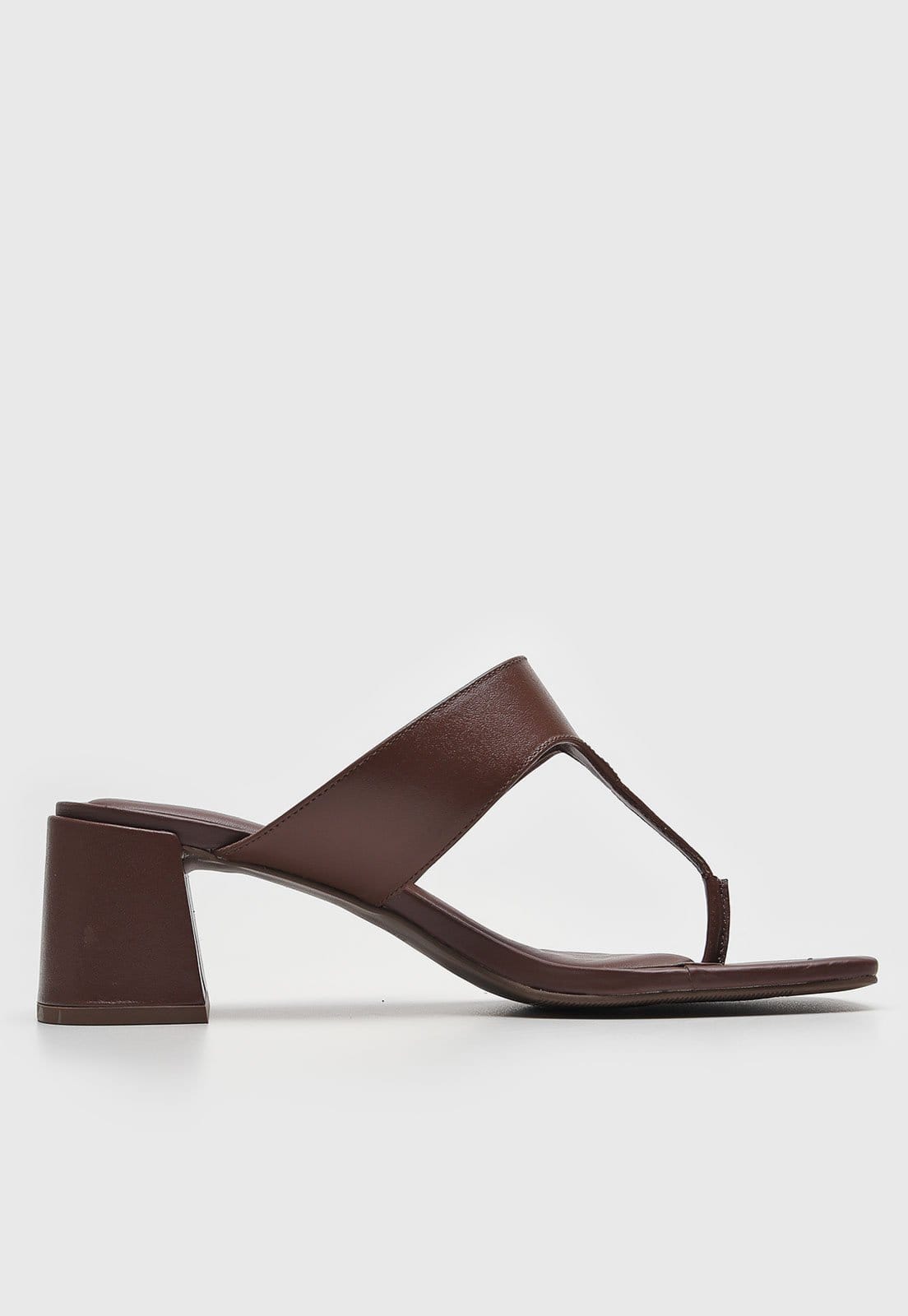 Vista 2 Tamanco Feminino Loucos e Santos Salto Bloco Ponta Quadrada Loucos e Santos marrom