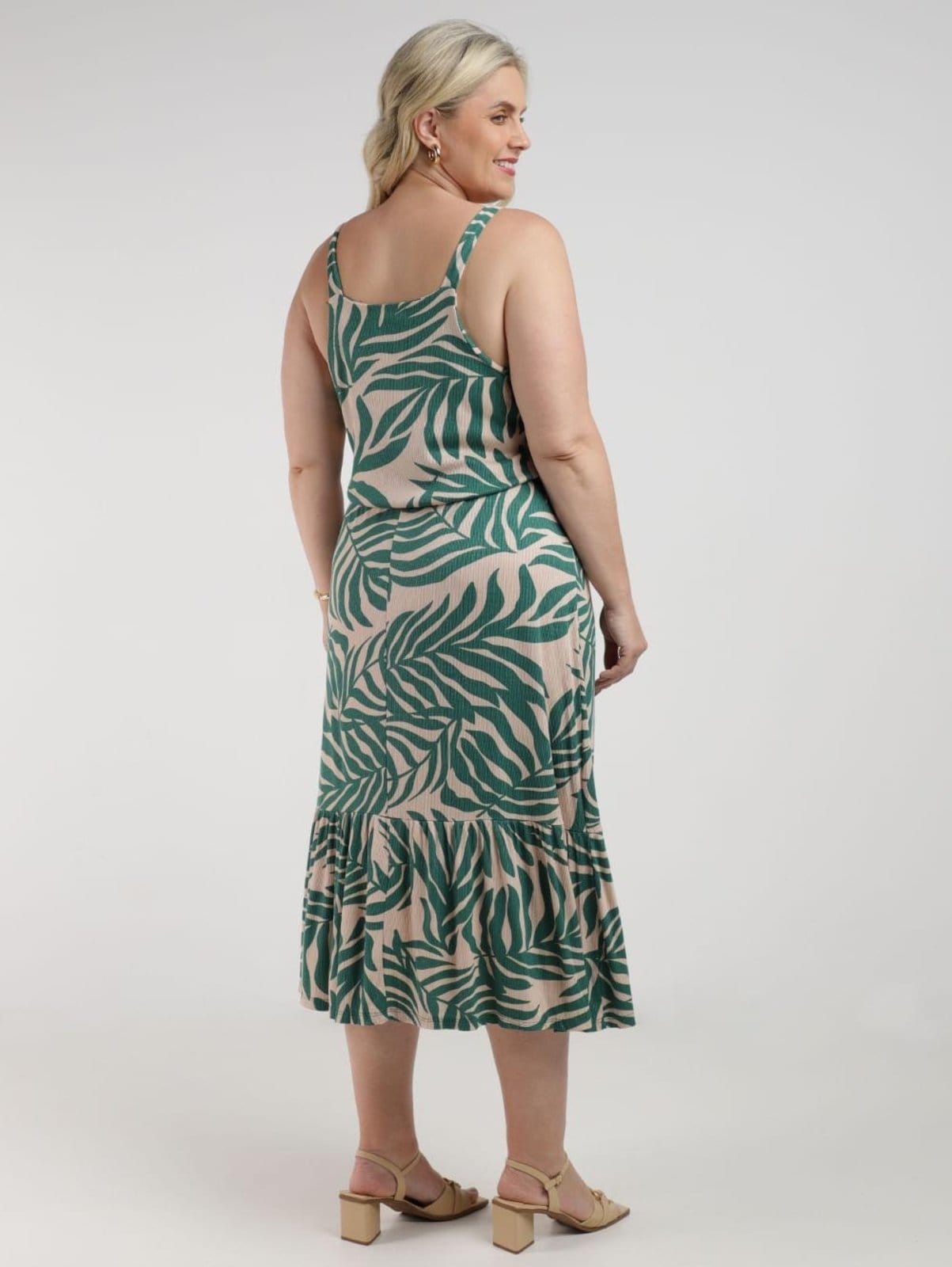 Vista 2 Vestido Canelado Autentique Plus Size Feminina OFF WHITE Autentique verde