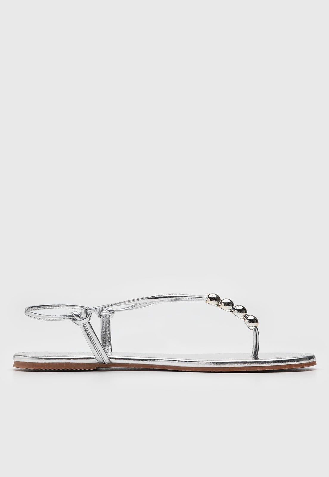 Vista 2 Rasteira Feminina Santa Lolla Esferas Metalizada Santa Lolla prata