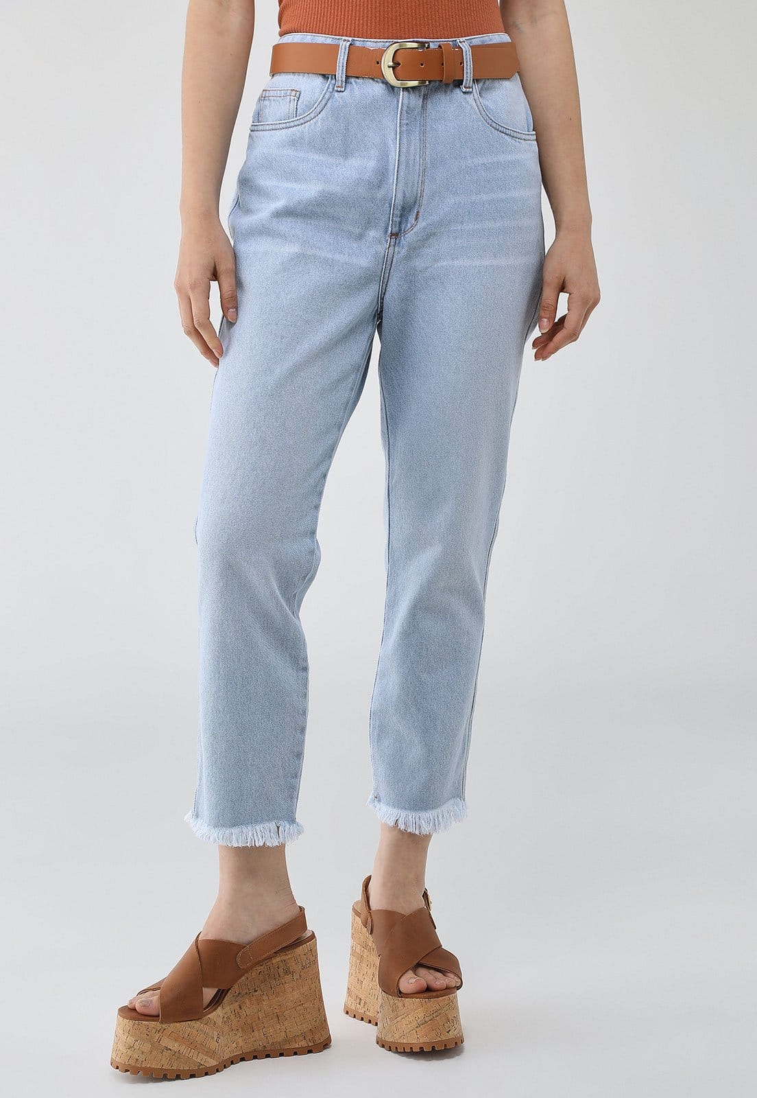 Calça Jeans Lança Perfume Luna Mom Super High Claro