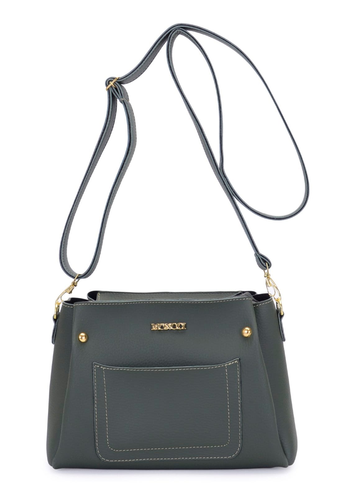 Vista 2 Bolsa Feminina Pequena Moncci Alça Trasversal Militar MONCCI verde/verde militar verde