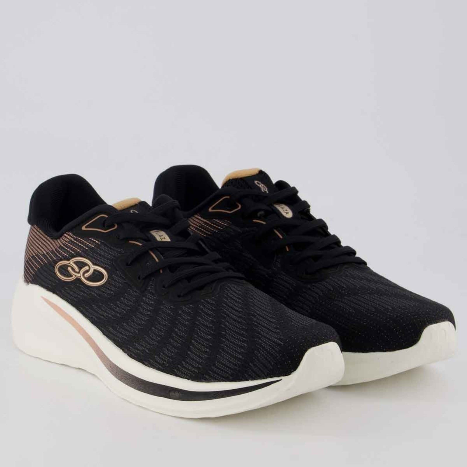 Vista 2 Tênis Olympikus Plaza Feminino e Branco OLYMPIKUS preto