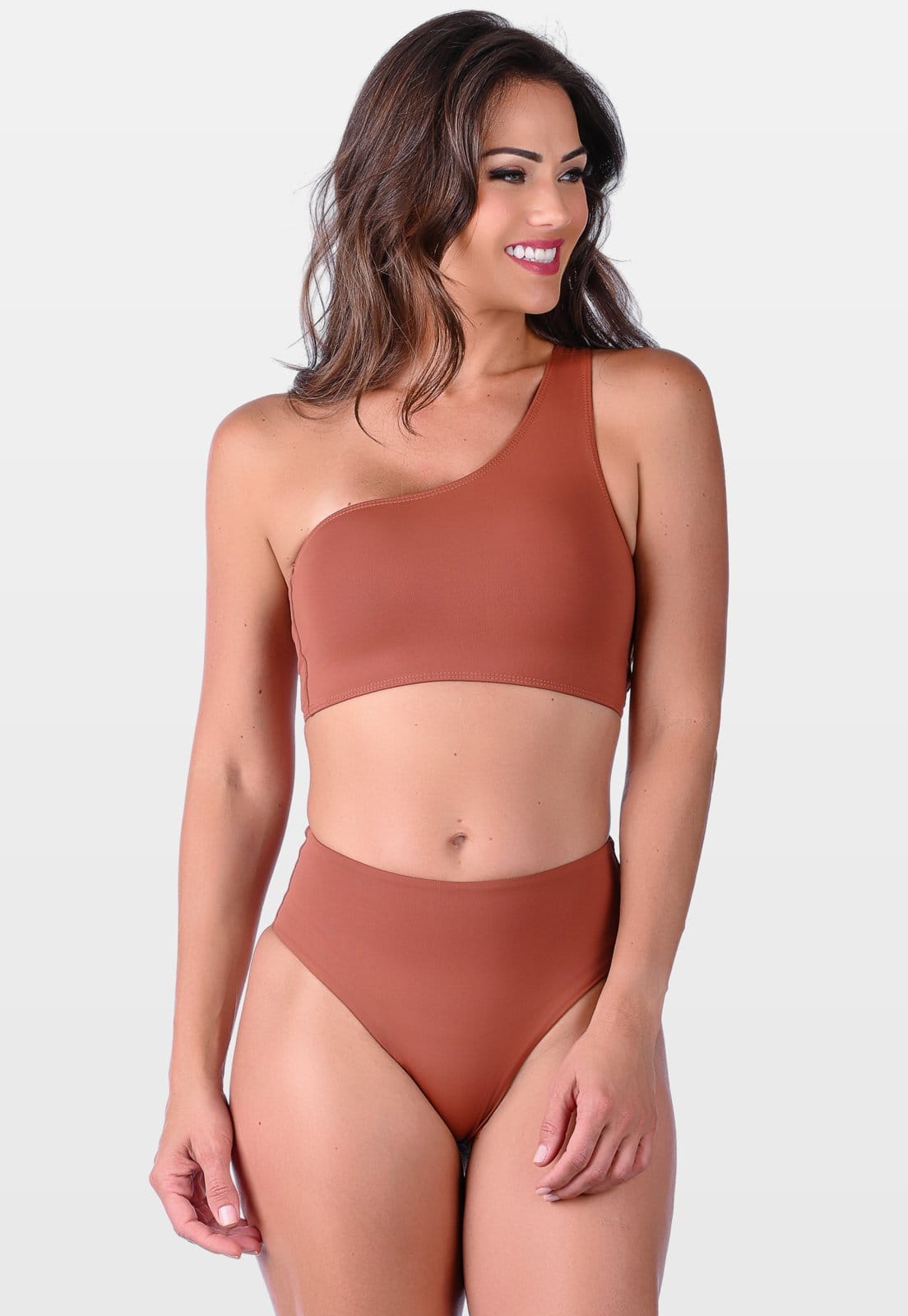 Biquíni Summer Soul Um Ombro Só Sem Bojo Fio Dental Duplo Cintura Alta