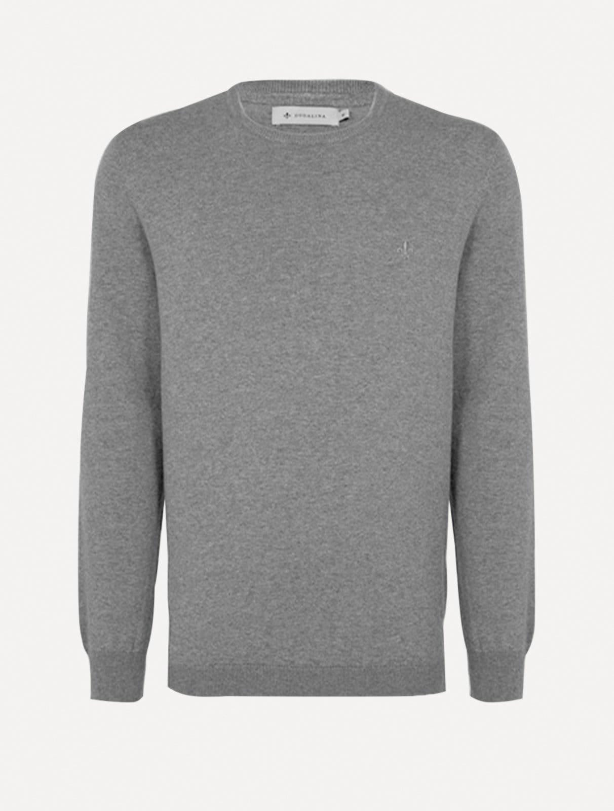 Suéter Dudalina Masculino Tricot Crewneck Basico Mescla