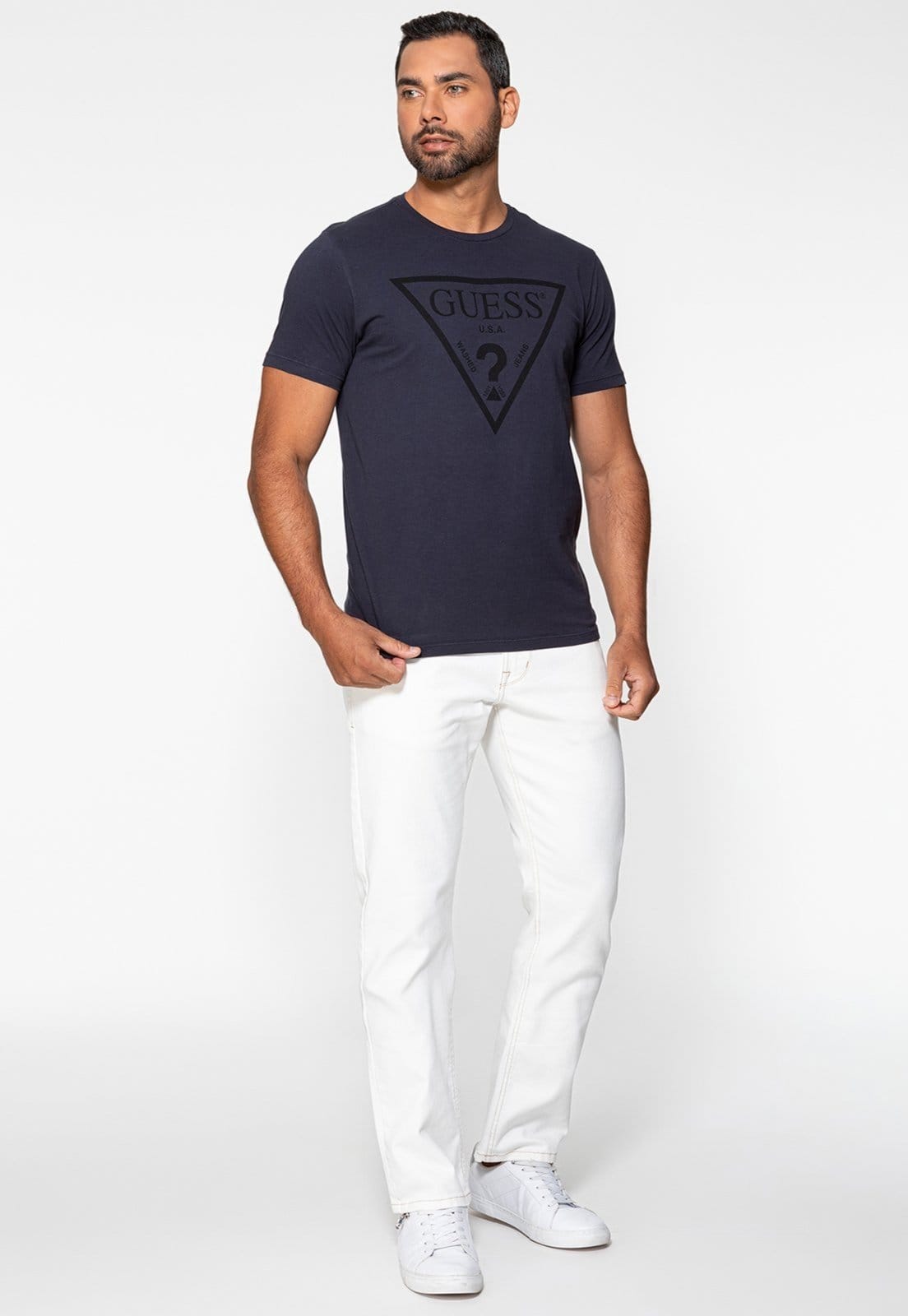 Vista 2 Calça Sarja Guess Slim Tapered Guess branco