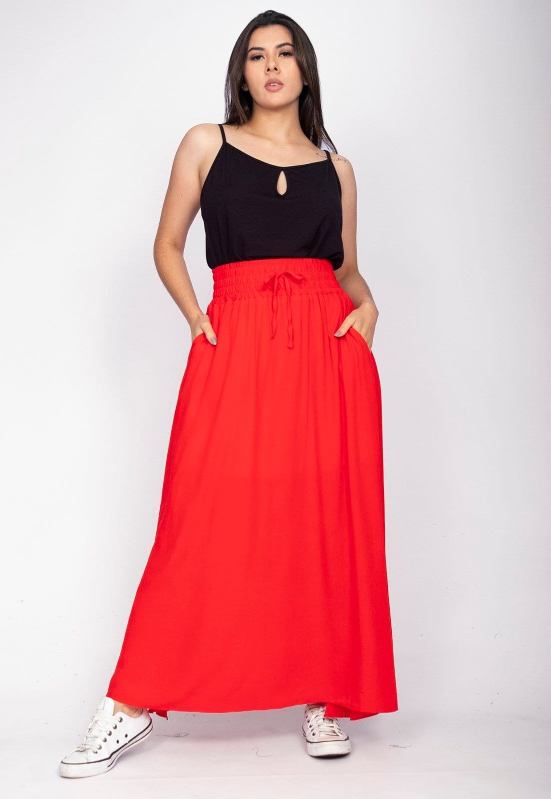 Saia Longa Amazonia Vital Viscose Vermelha - 2