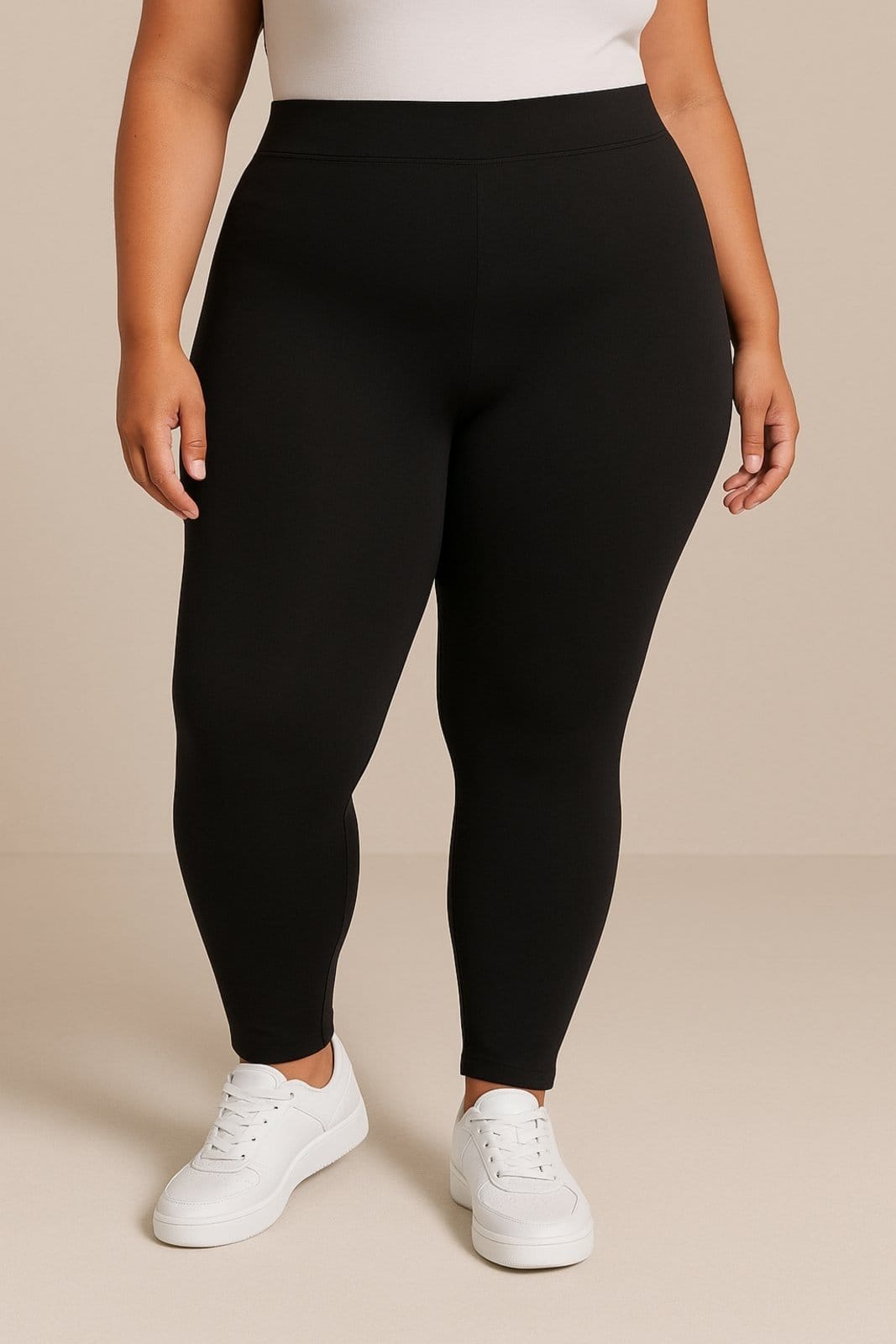 Vista 2 Kit Com 3 Calça Leggings Plus Size D Bell Outlet Fashion Cós Alto D BELL OUTLET FASHION preto