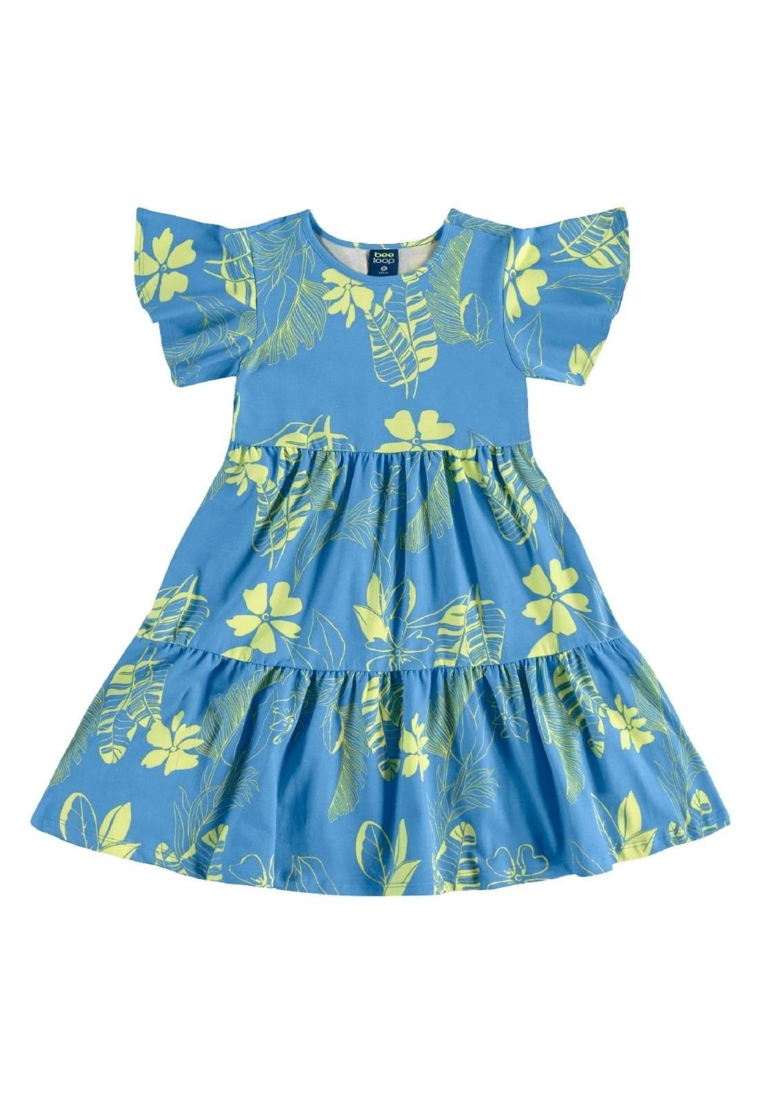 Vista 2 Infantil - Vestido Floral em Cotton Bee Loop Bee Loop roxo