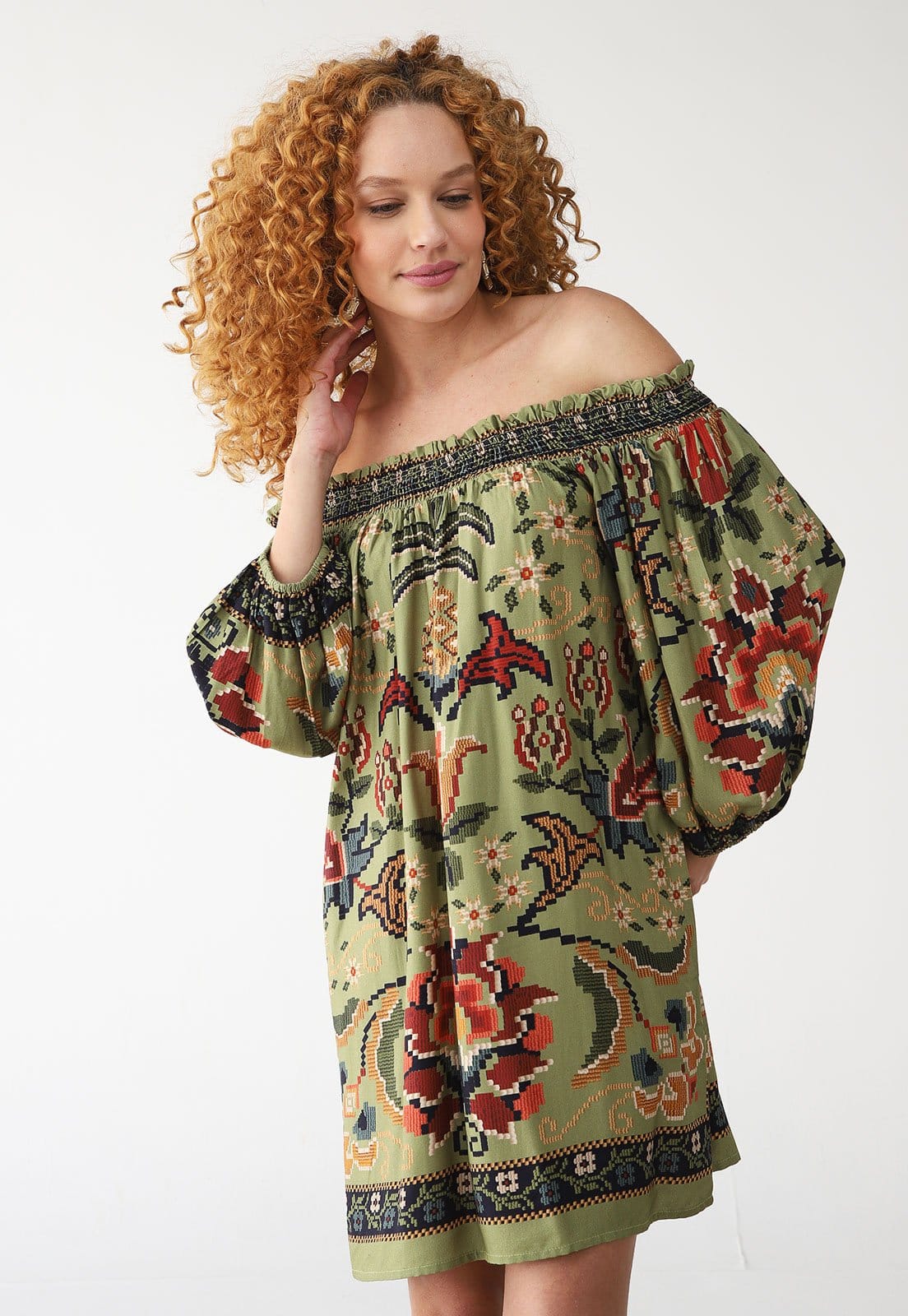 Vestido FARM Curto Flor de Jardim