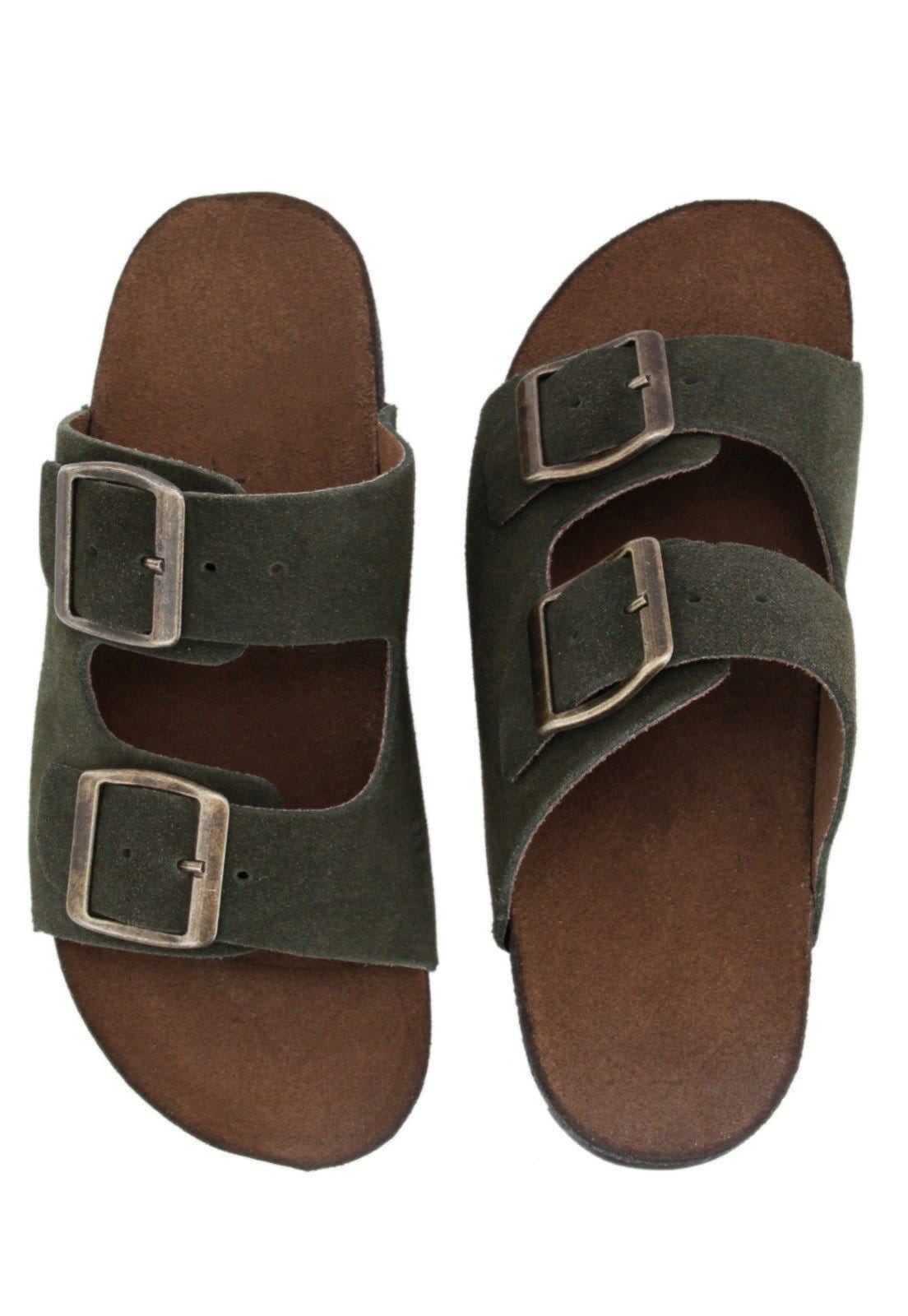 Vista 2 Sandália Papete Em Couro Conforto Maria Paula Oliva MARIA PAULA verde oliva