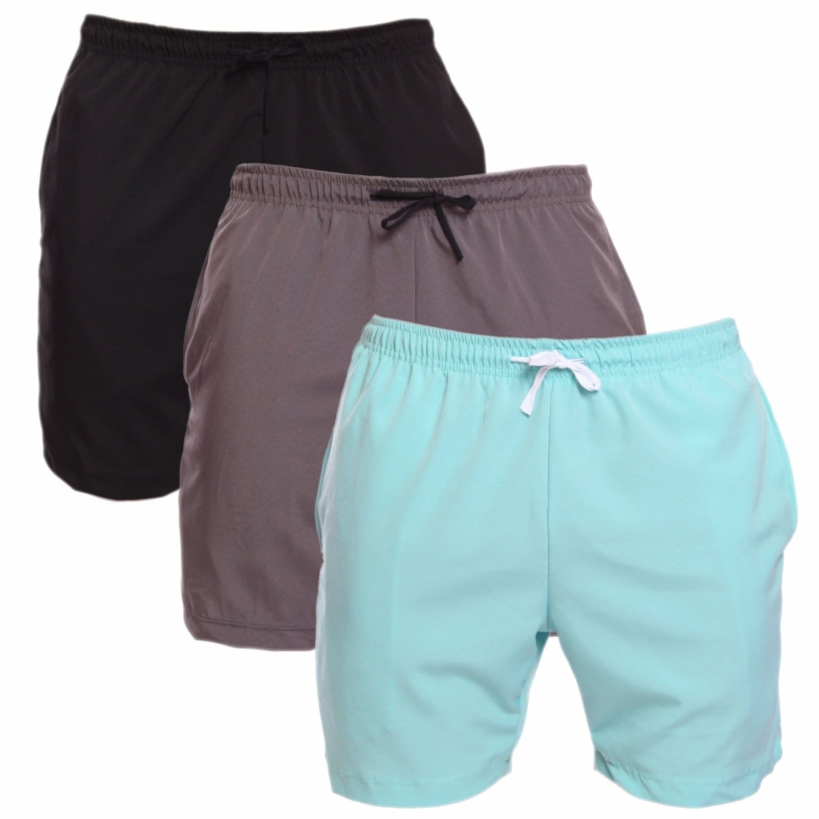 Kit 3 Shorts Tactel Masculino Adulto Estilo Mauricinho Praia Piscina Cinza