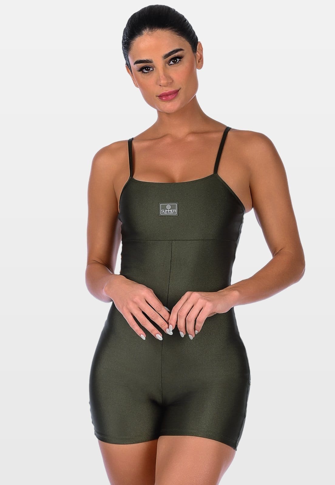 Macaquinho Curto Fitness Alça Fina Cirrê Summer Soul Sem Bojo