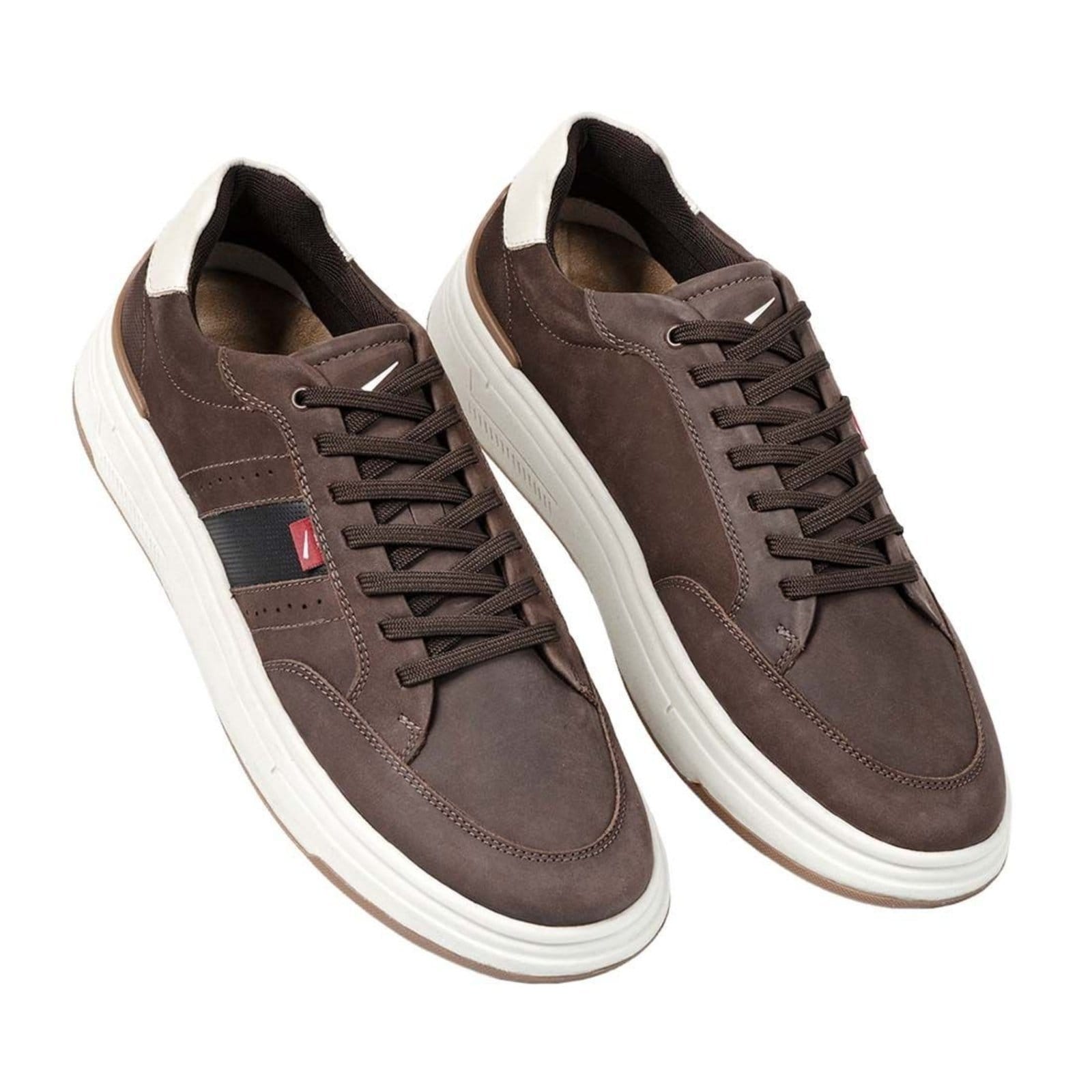 Vista 2 Tênis Sneaker Ferracini Cervo Sport Recortes FERRACINI marrom