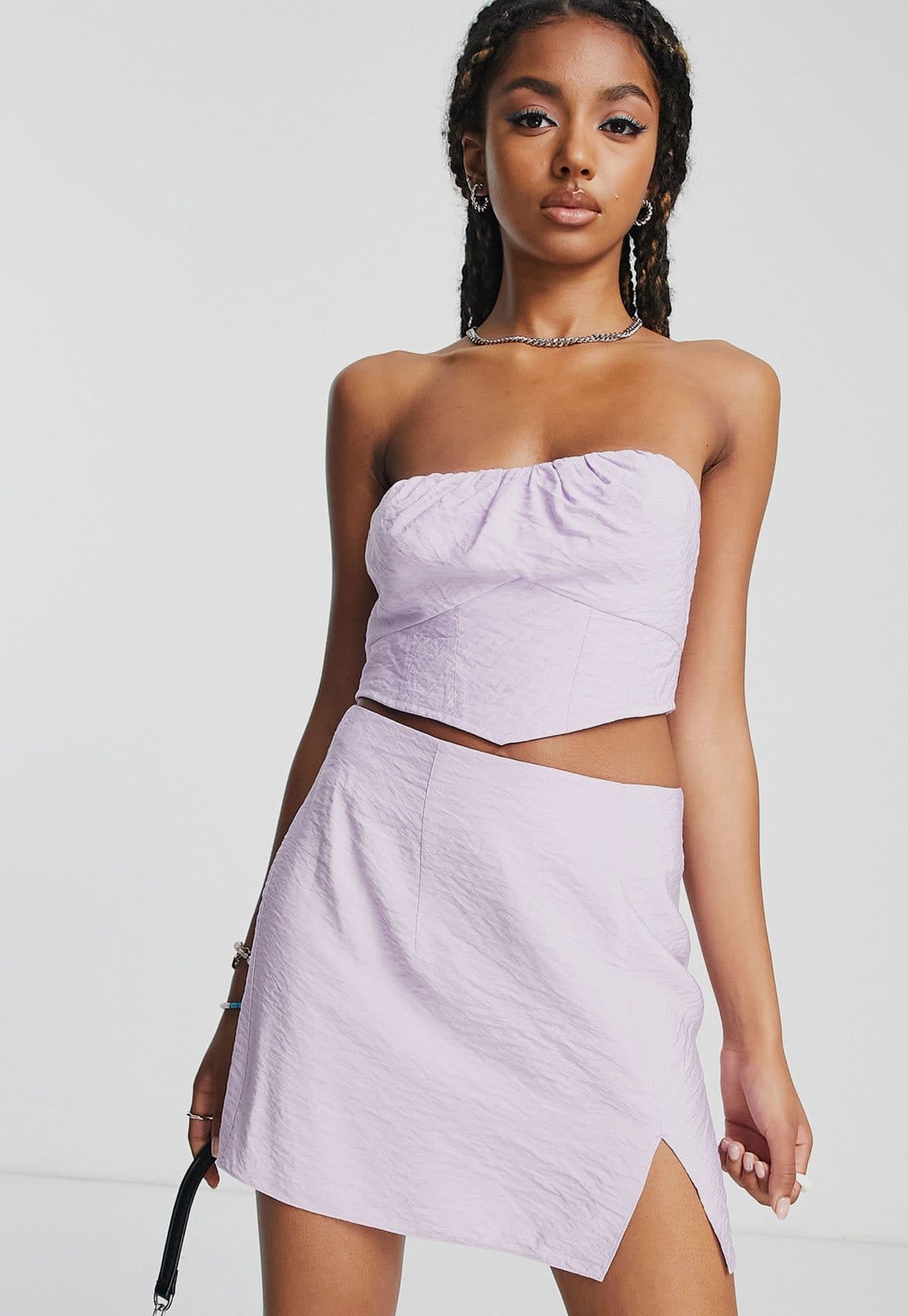 Saia TOPSHOP Curta Fenda Lilás