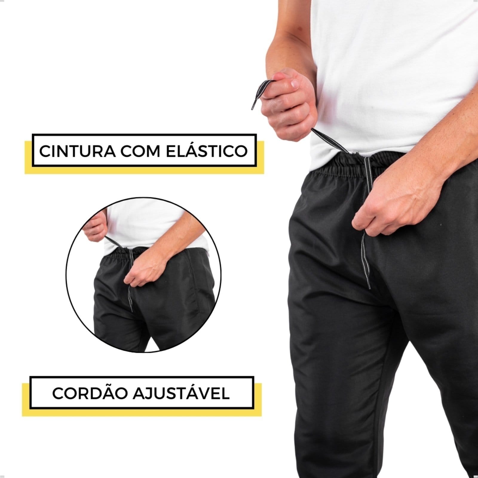 Vista 2 Kit 2 Calças Masculina Academia Treino Tactel com Bolsos Laterais Frent's cinza/grafite/multicolorido/preto