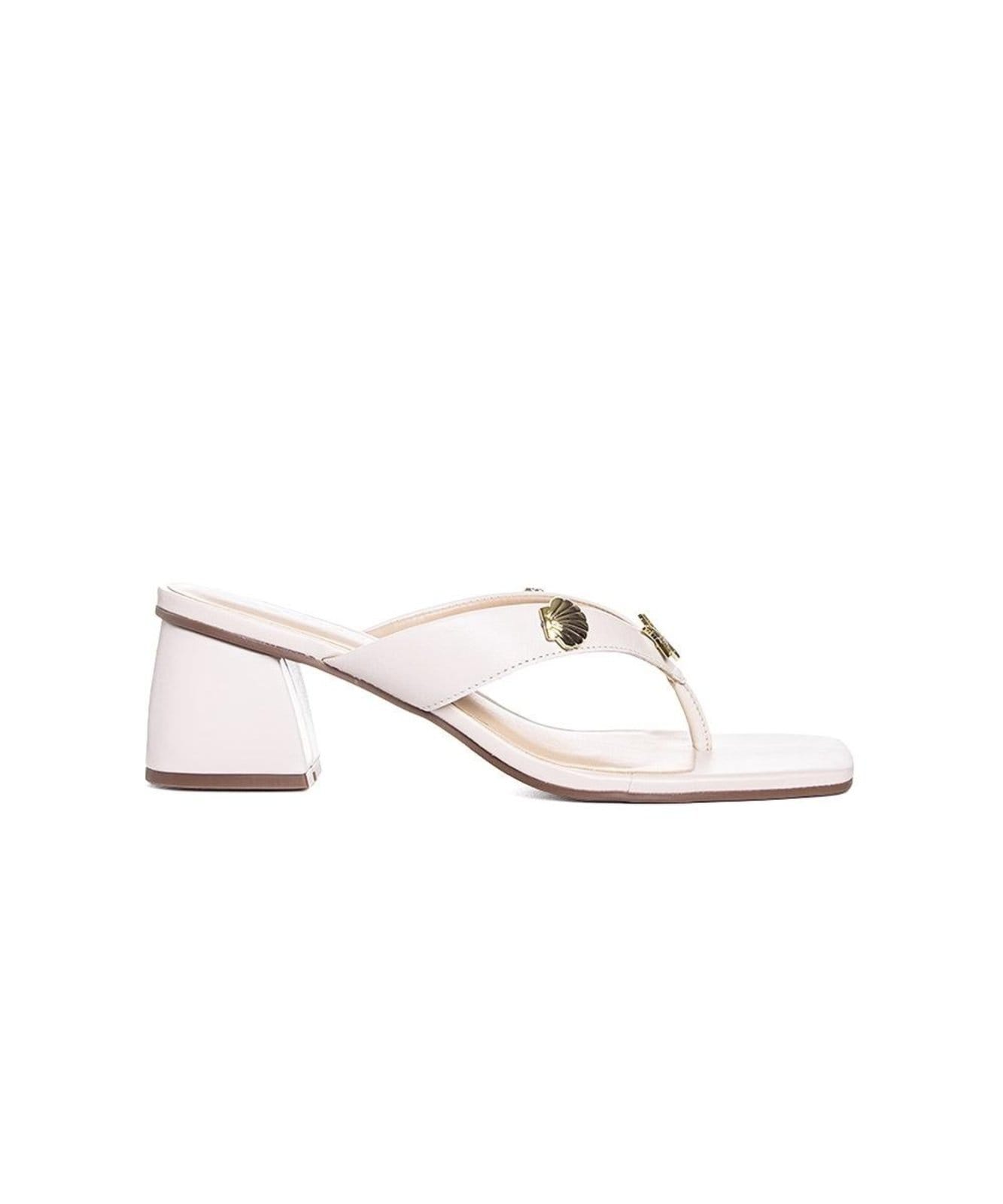 Tamanco Giulia Domna Salto Bloco Off White Incolor