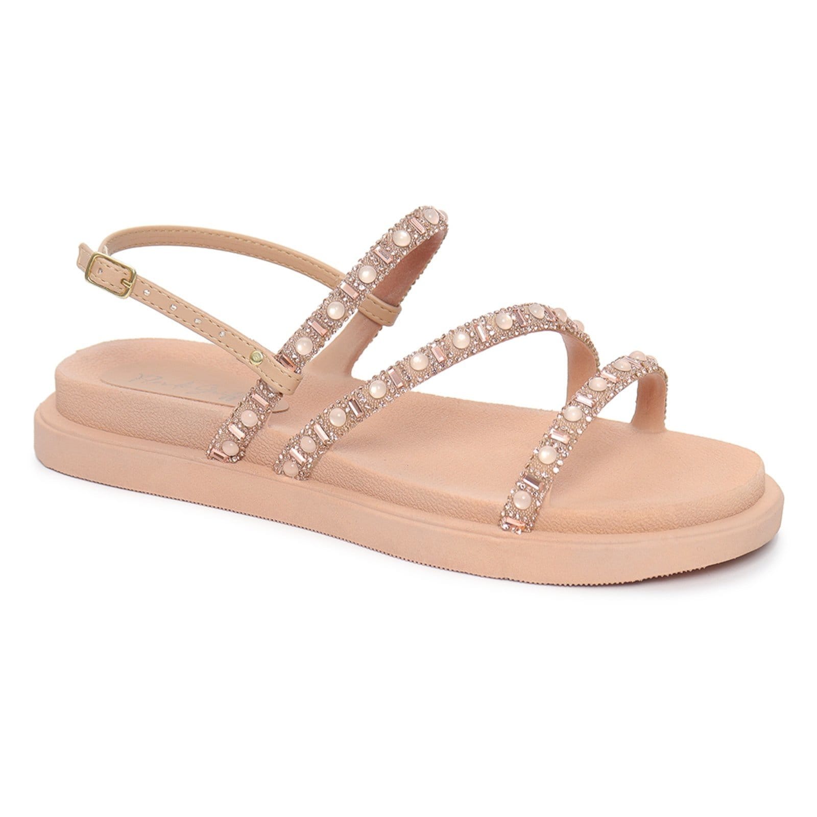 Sandália Papete Flor de Griffe Stras