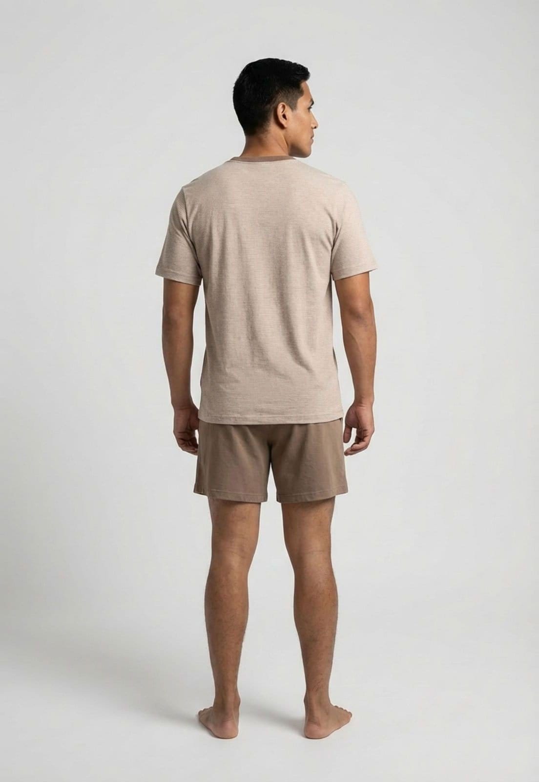 Vista 2 Conjunto Pijama Masculino Hering Listrado Hering bege
