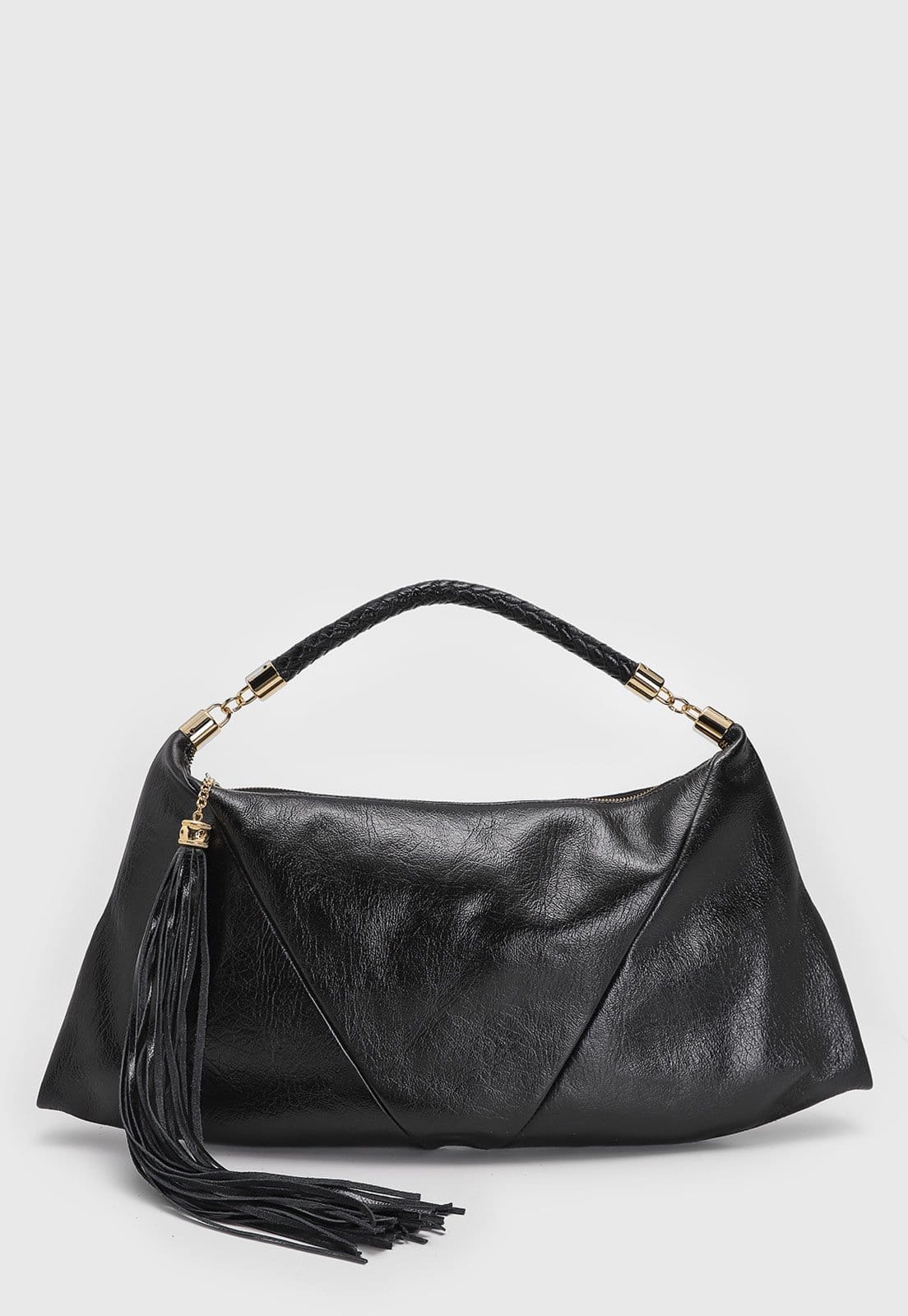 Bolsa Luiza Barcelos Alça de mão Tassel Preta