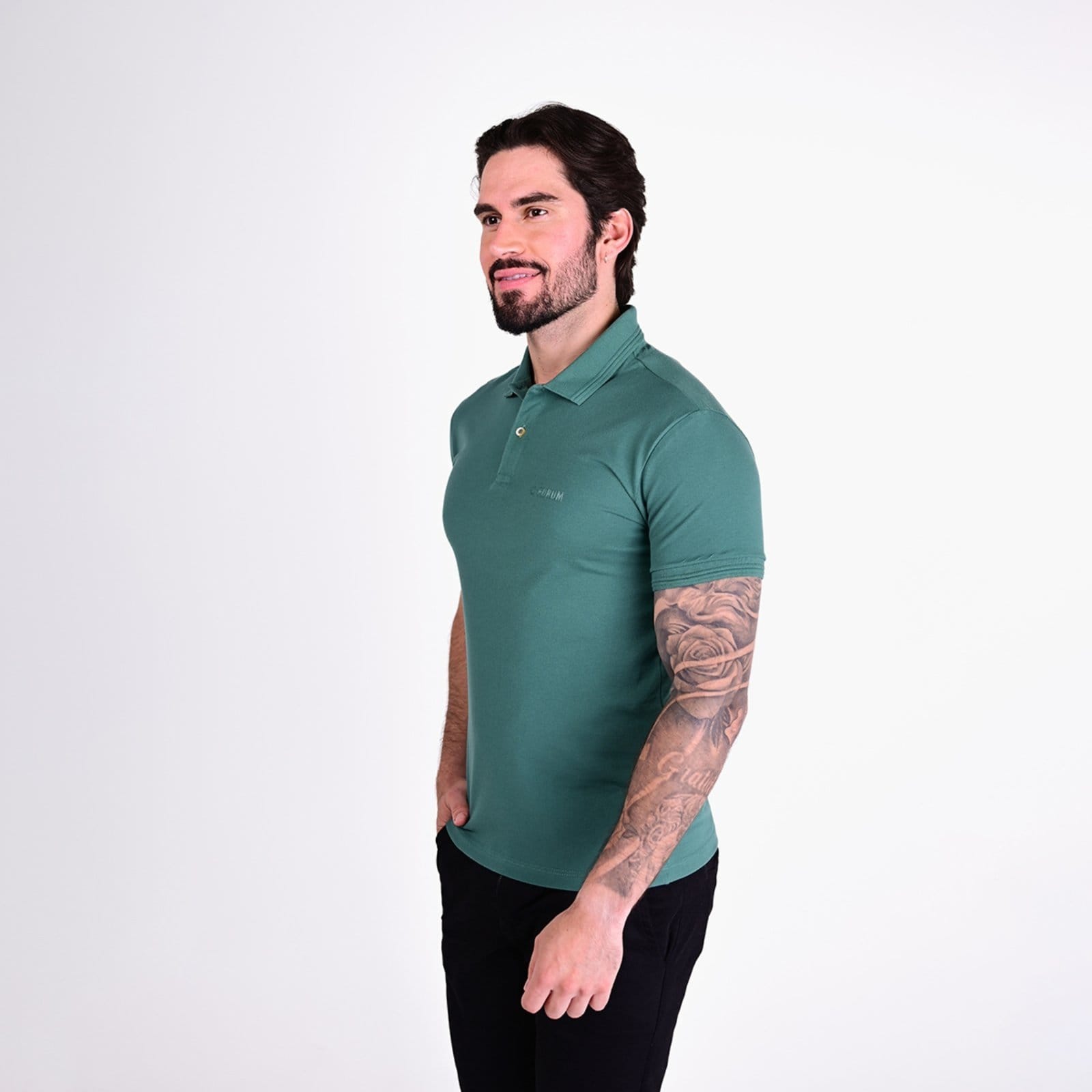 Vista 2 Camisa Polo Forum Gola Texturada Forum verde