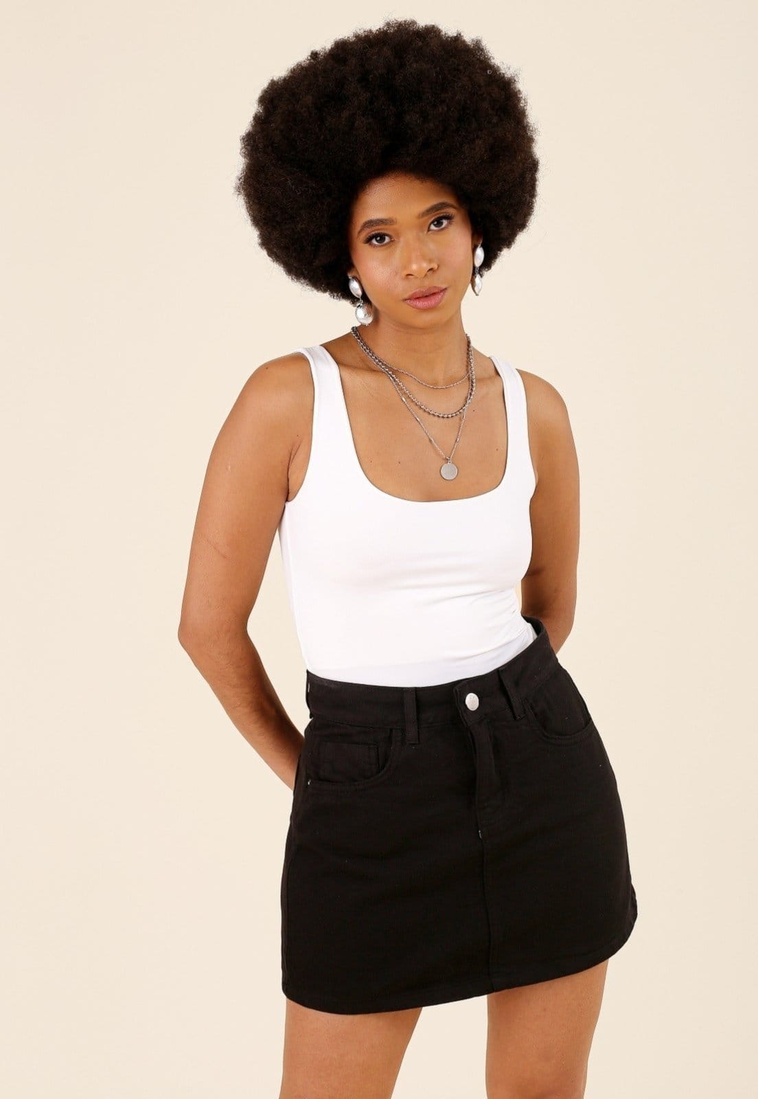 Short Saia Pop Me Em Sarja