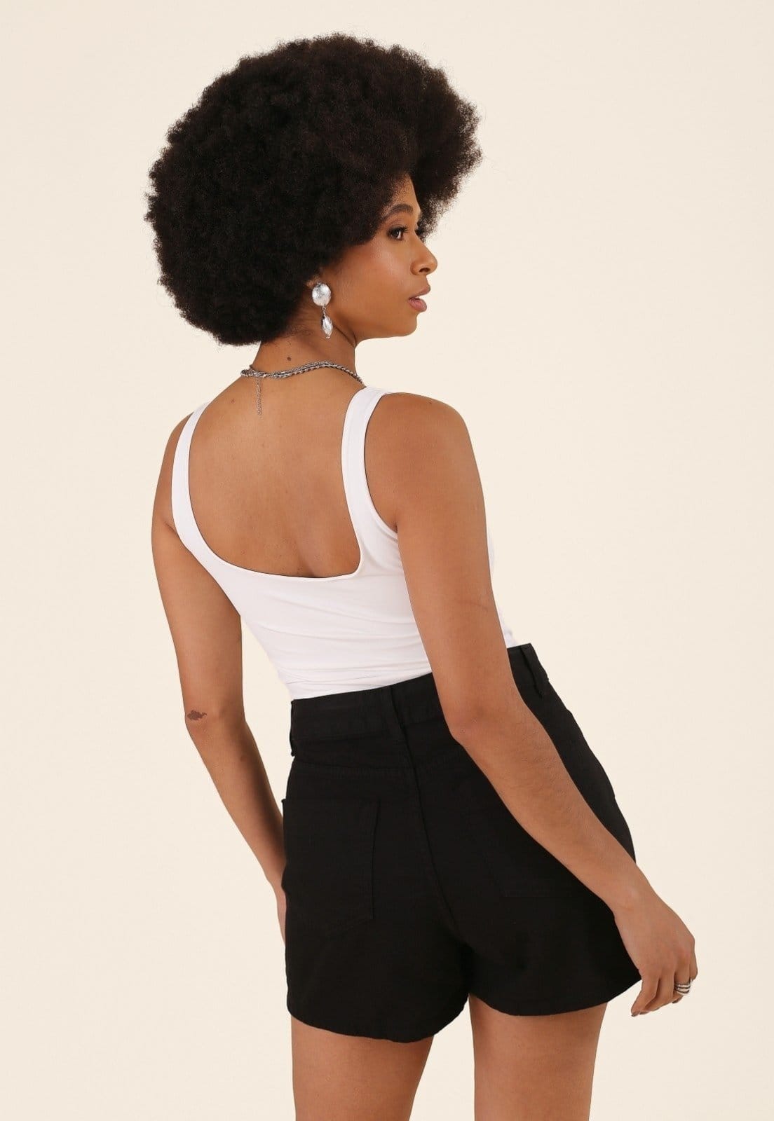 Vista 2 Short Saia Pop Me Em Sarja Pop Me preto