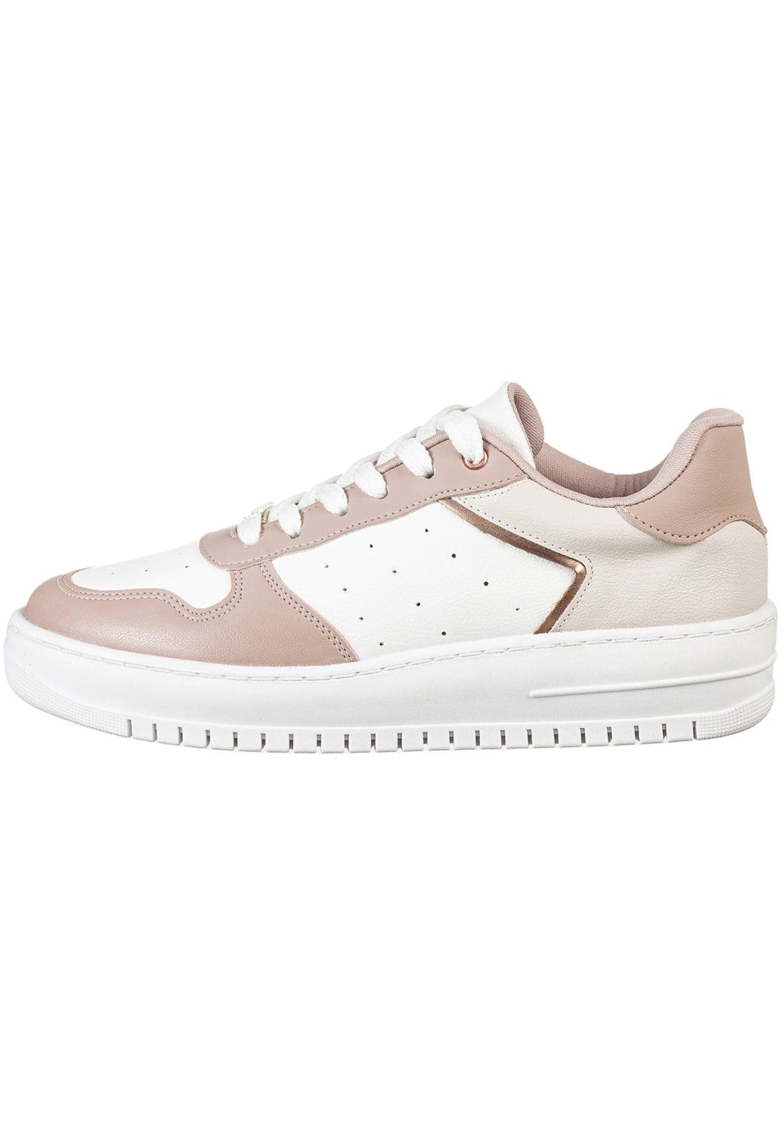 Vista 2 Tenis Feminino Casual Retrô Recortes Original Gigil Nude Gigil rosa/rosê nude