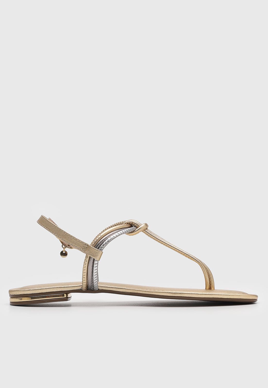 Vista 2 Rasteira Feminina Jorge Bischoff Metalizada Dourada Jorge Bischoff dourado