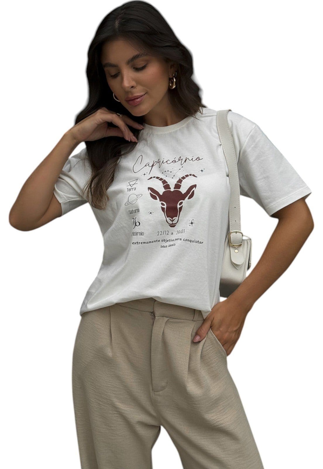 Camiseta Cianitas Off Estampa Signo Capricórnio