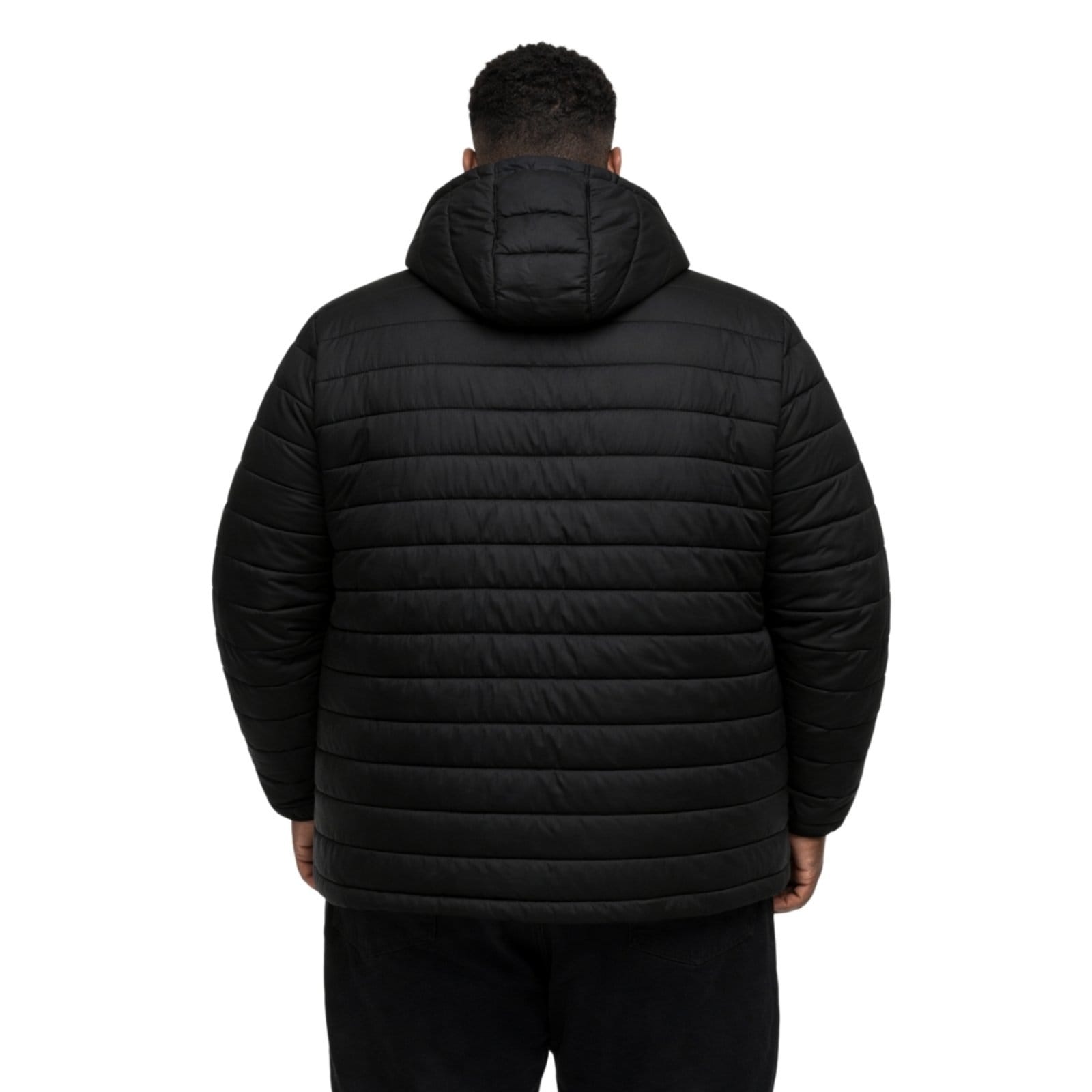 Vista 2 Jaqueta Puffer Plus Size Relaxado Masculina Preto Relaxado azul
