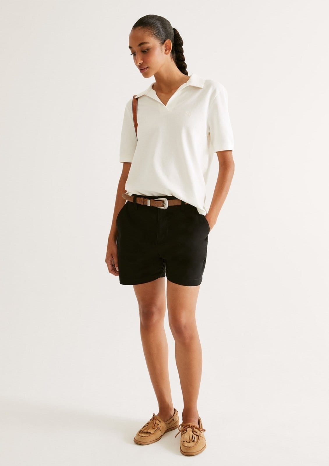 Shorts Feminino Em Sarja