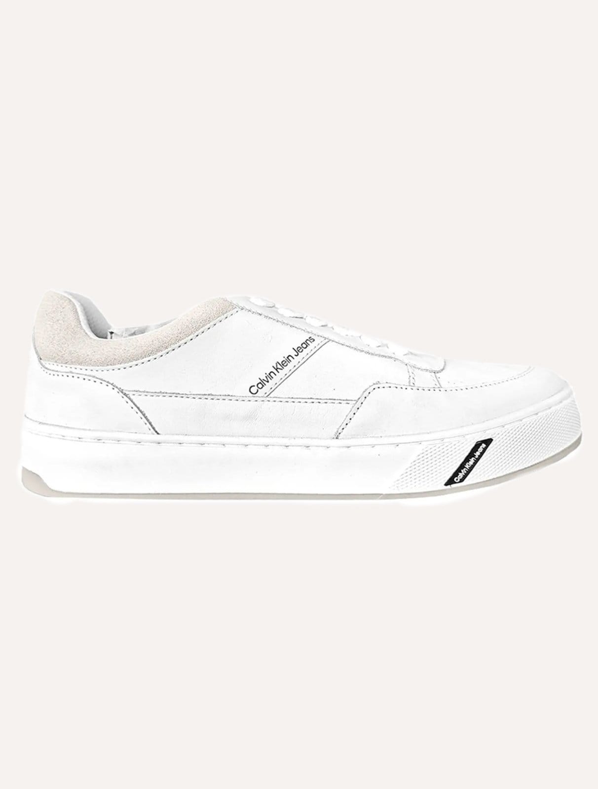 Vista principal Tênis Calvin Klein Jeans Masculino Couro Sash Logo Basico Calvin Klein branco